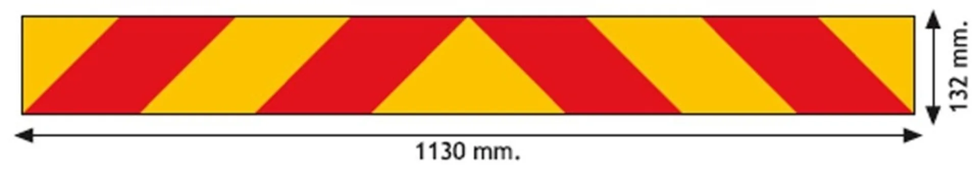 1 Tafel, Alu für Zugfahrzeuge reflektier. 1’130 x 132 mm Alu 1.2 mm / ECE 70.01