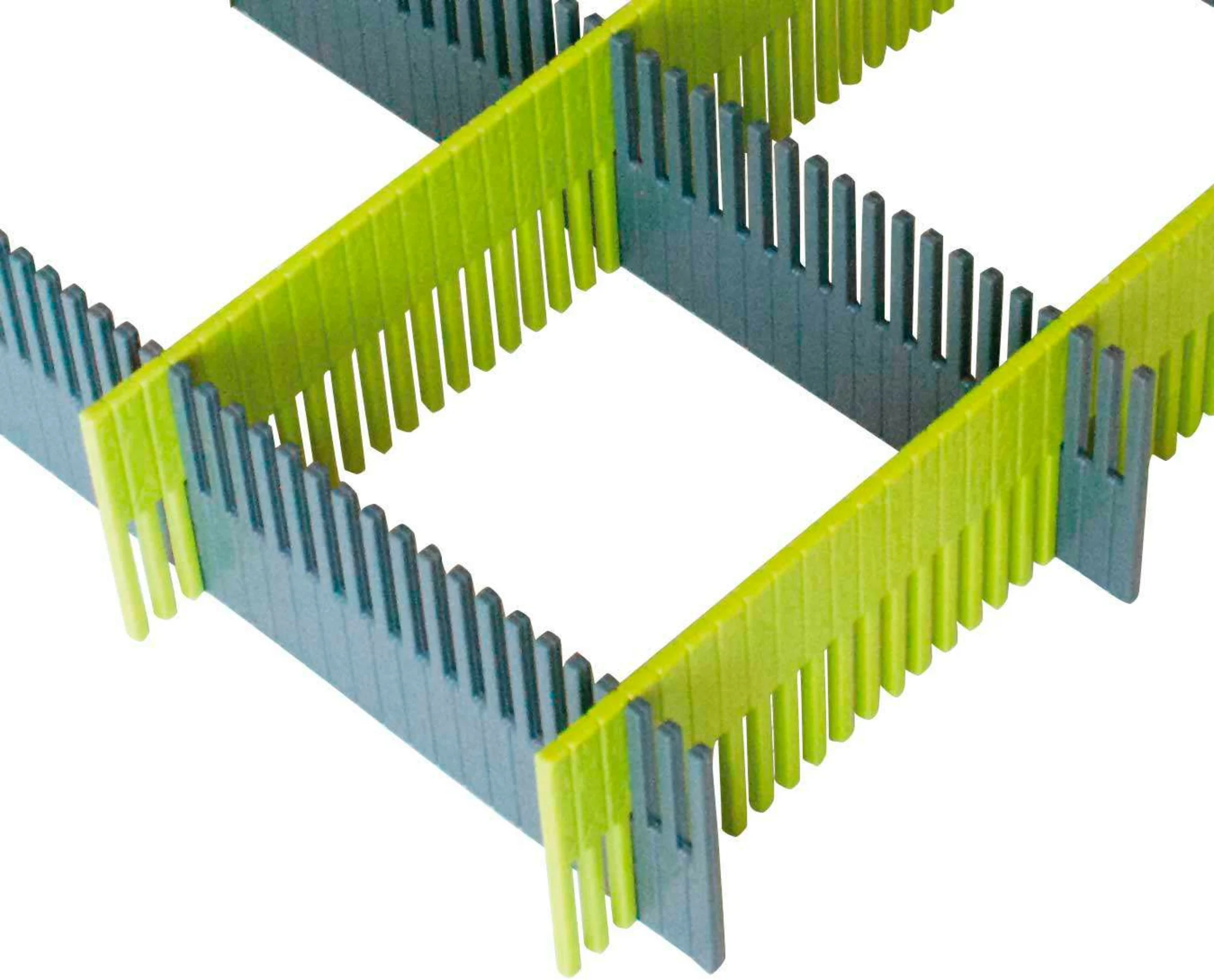 Purvario Pure Light Edition Stauleisten Set für Schubladen 8 Stück anthrazit / lime