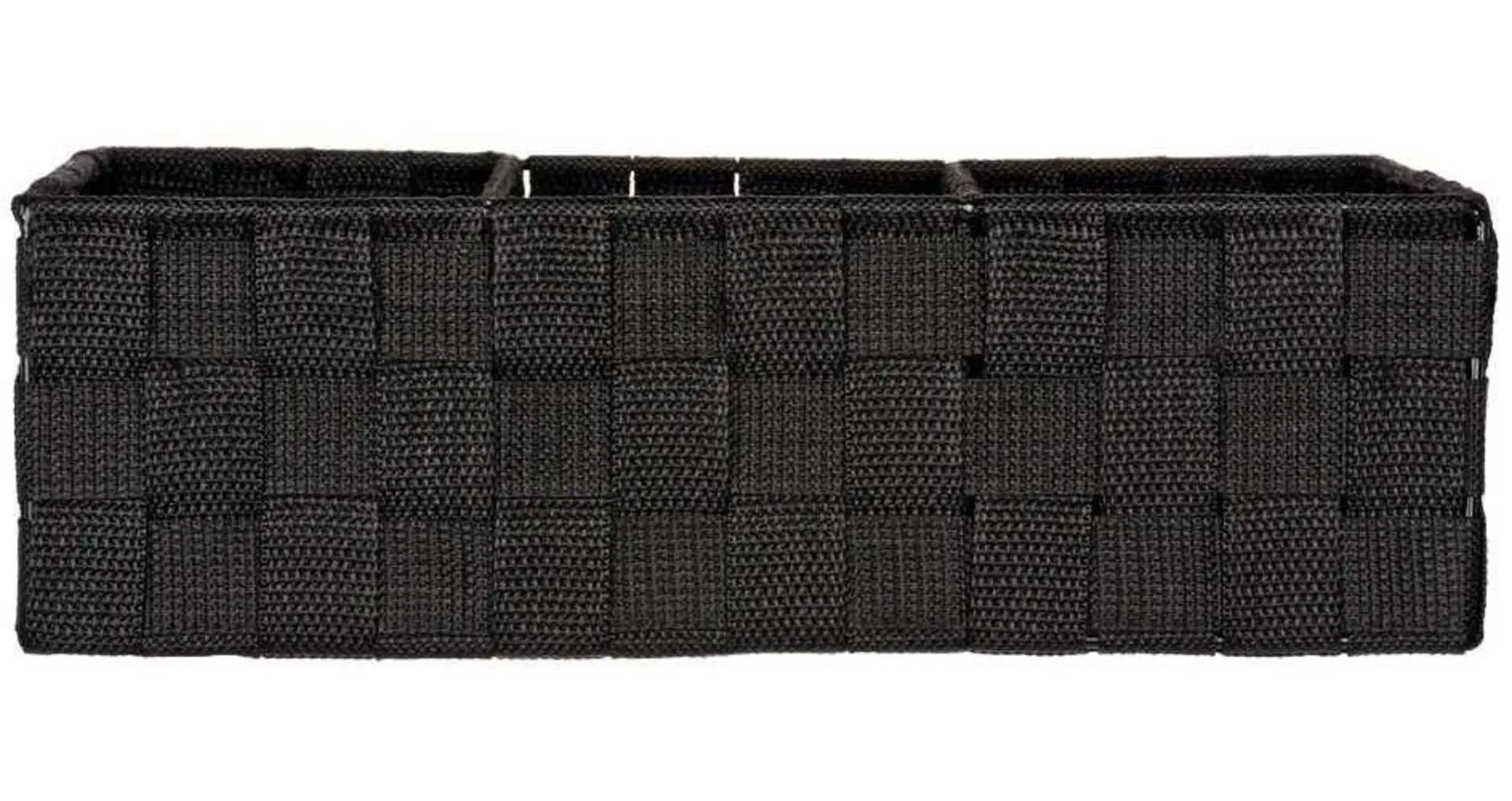Panier de rangement Wenko Adria avec poignée et 3 compartiments, noir Panier de rangement Wenko Adria avec poignée et 3 compartiments, noir