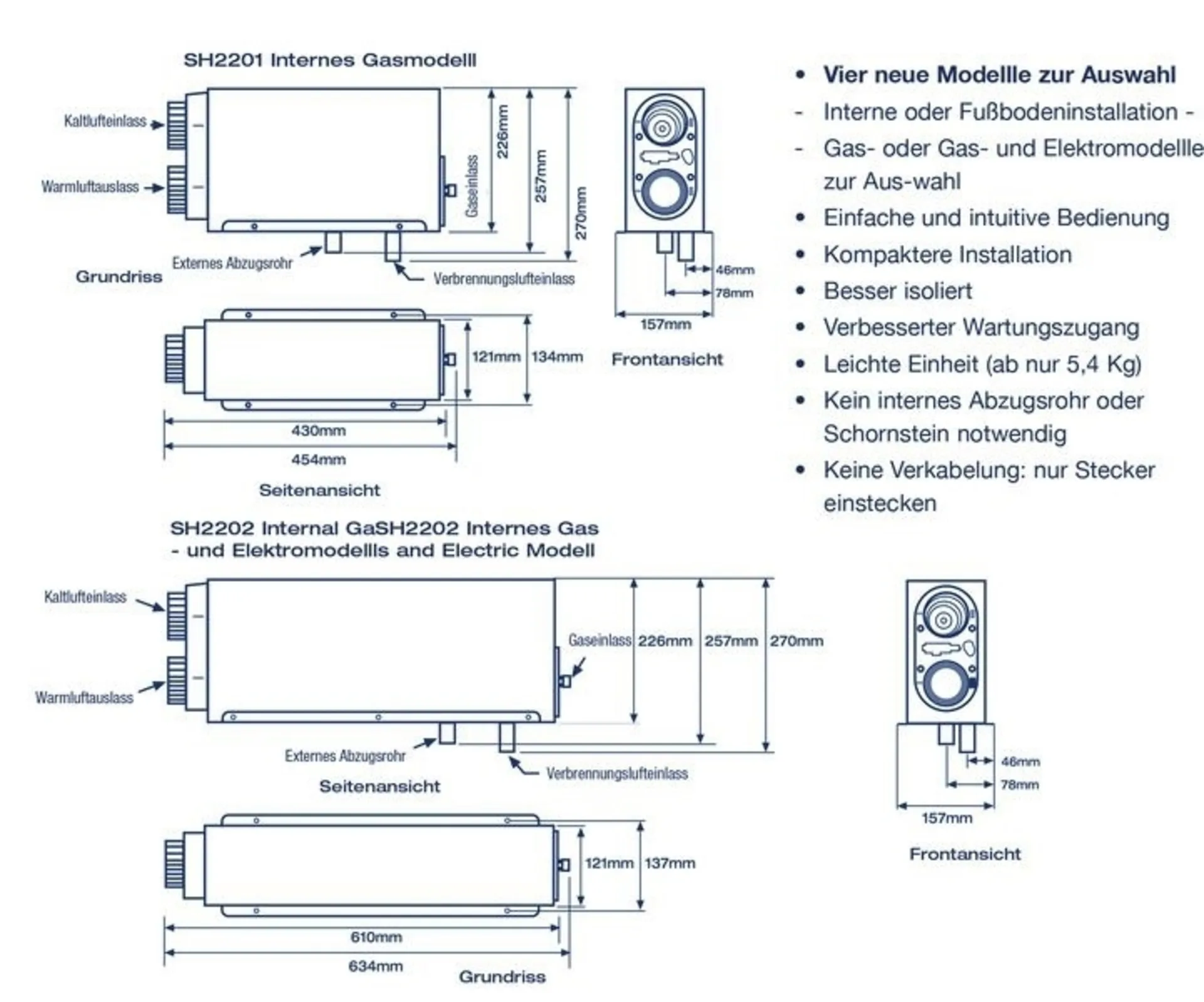 Webasto Einbau Gas- und Elektroheizung 12V 2KW