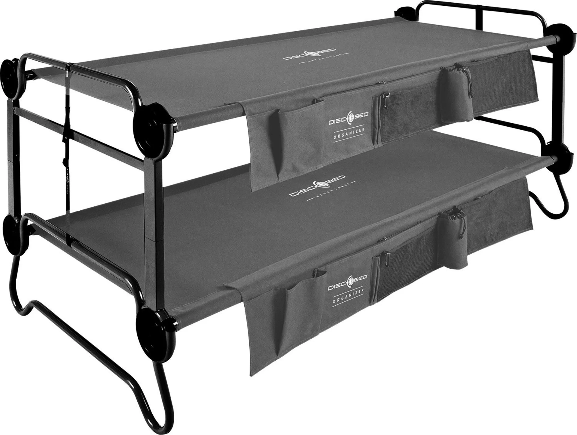 Disc-O-Bed Stockbett mit Seitentaschen XL Anthrazit