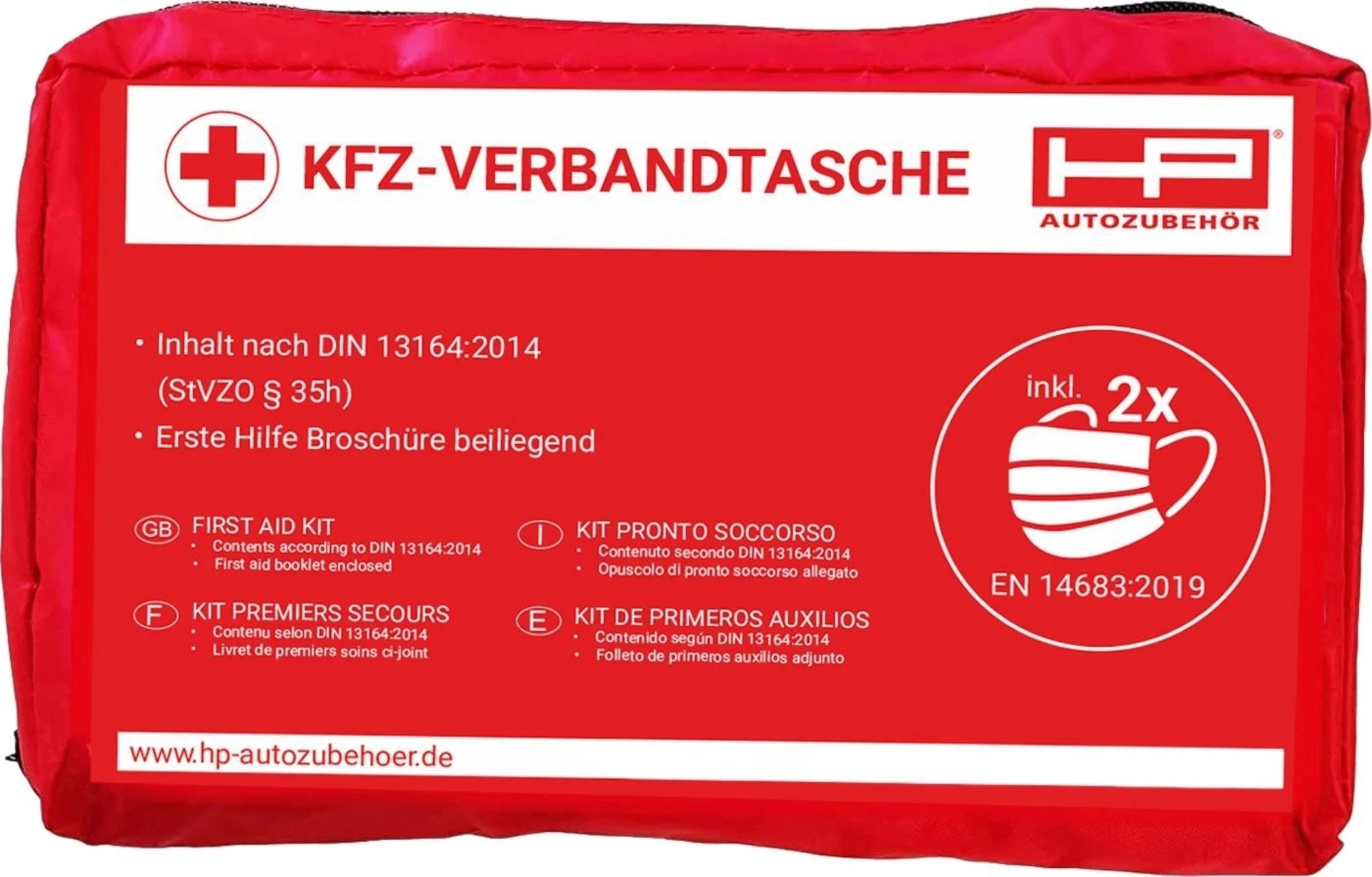 HP Autozubehör KFZ Verbandtasche inklusive 2x Mund