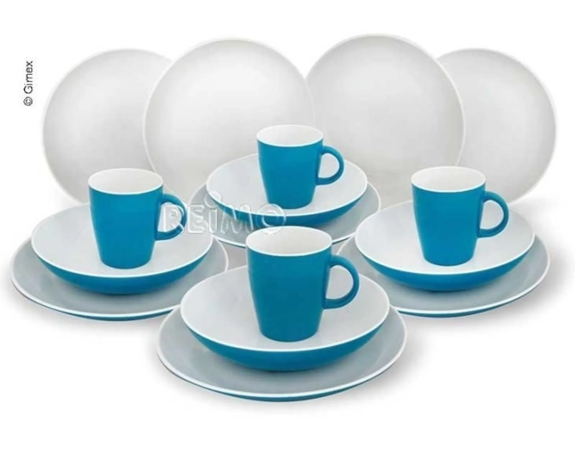 Set de vaisselle en mélamine OCEAN, 16 pièces, antidérapant