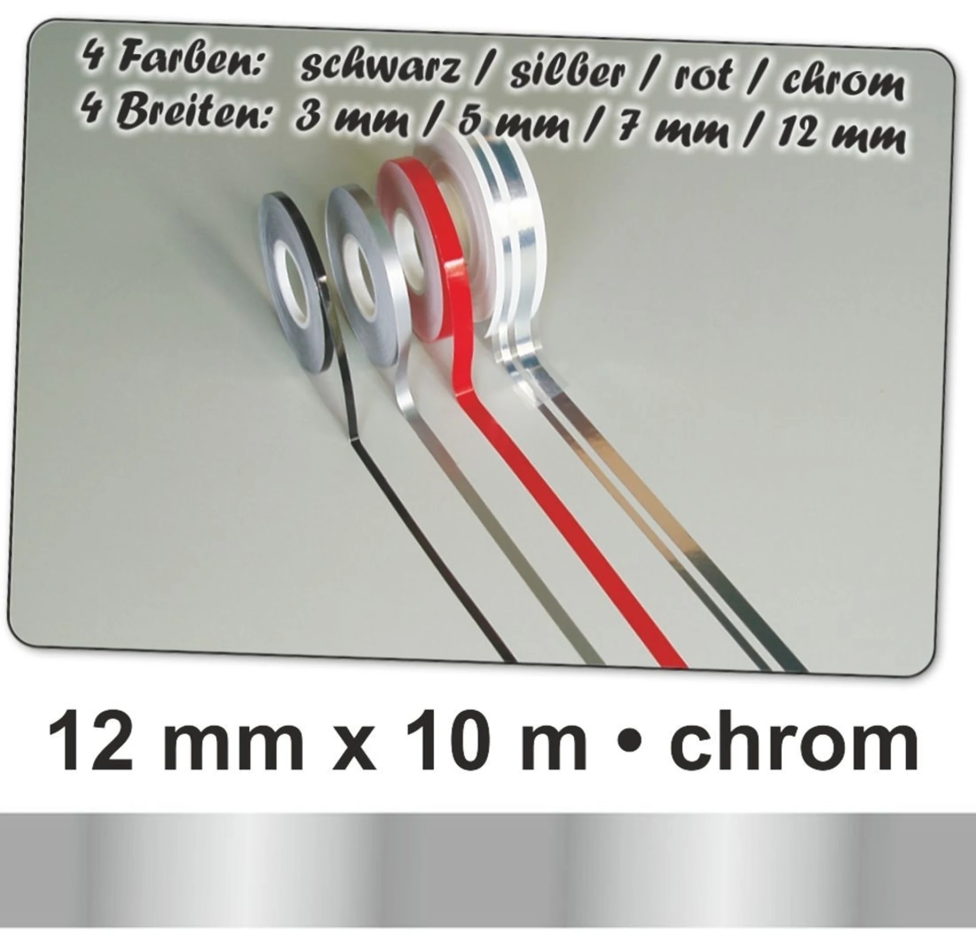 Schütz Auto Zierstreifen chrom 12 mm x 10 Meter