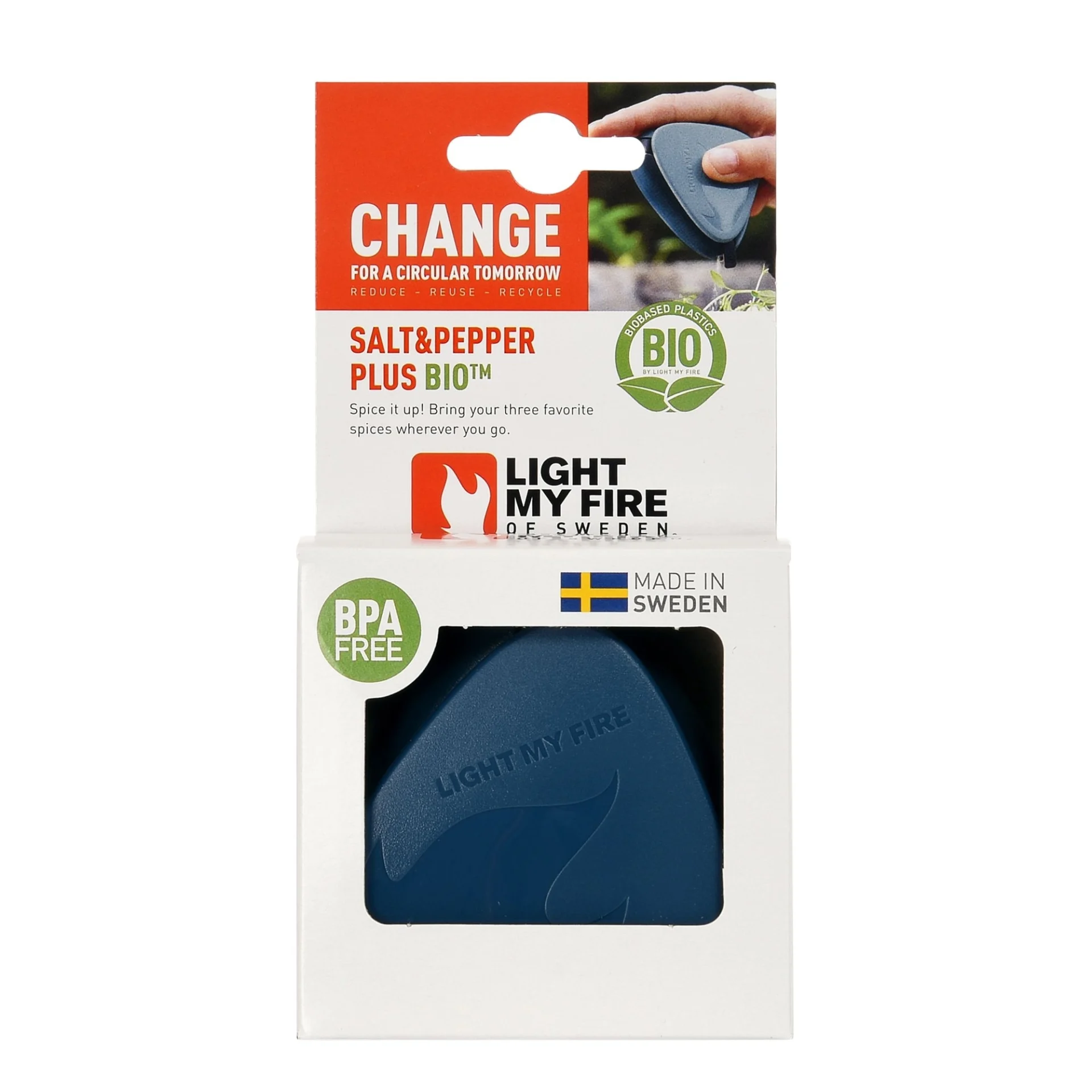 LightMyFire Salt & Pepper Plus saupoudreuse à épices en bioplastique Hazyblue