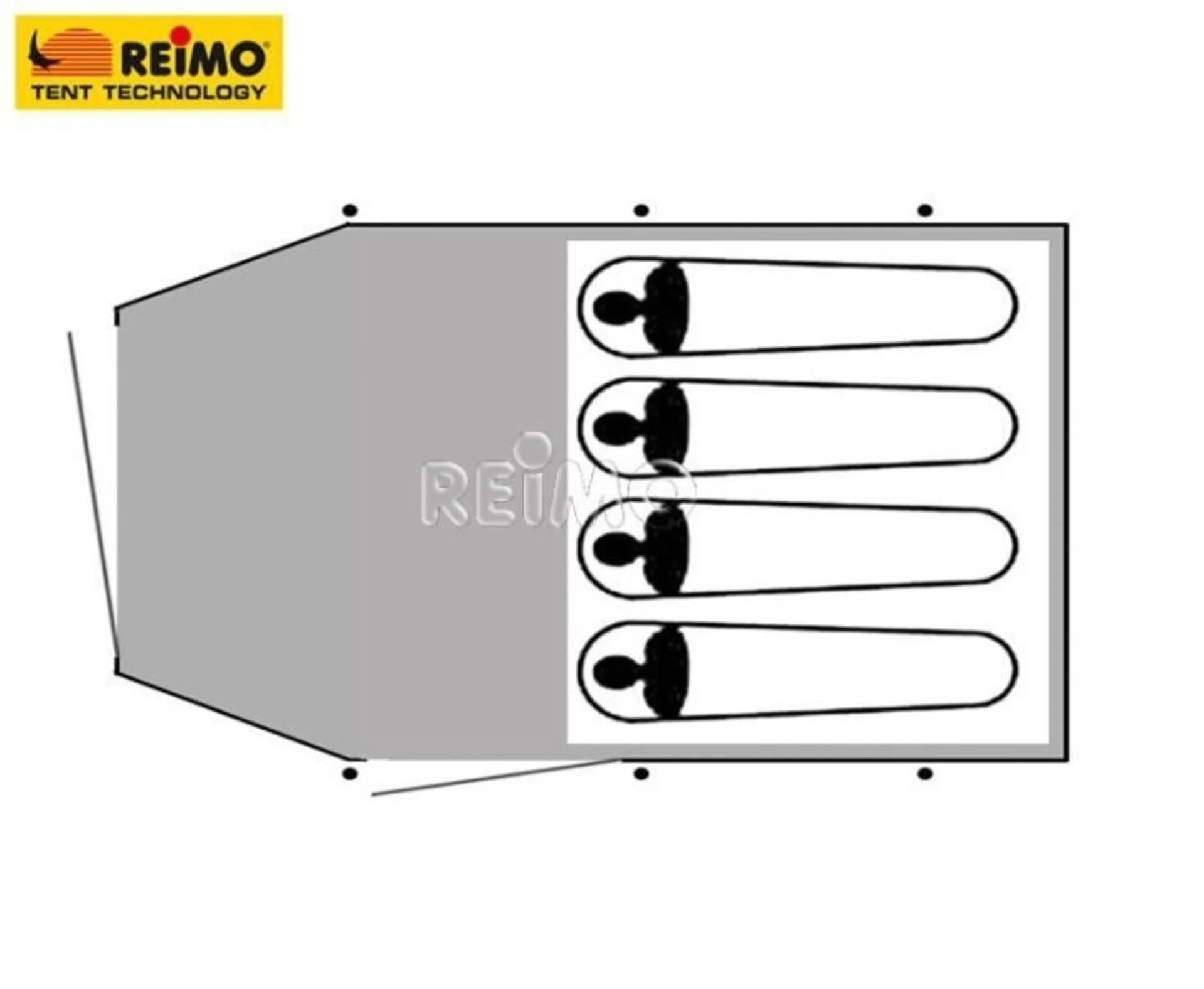 Tente de camping Dakota Z5 Deluxe - Tente familiale 4 personnes avec 2 cabines de couchage et tapis de sol