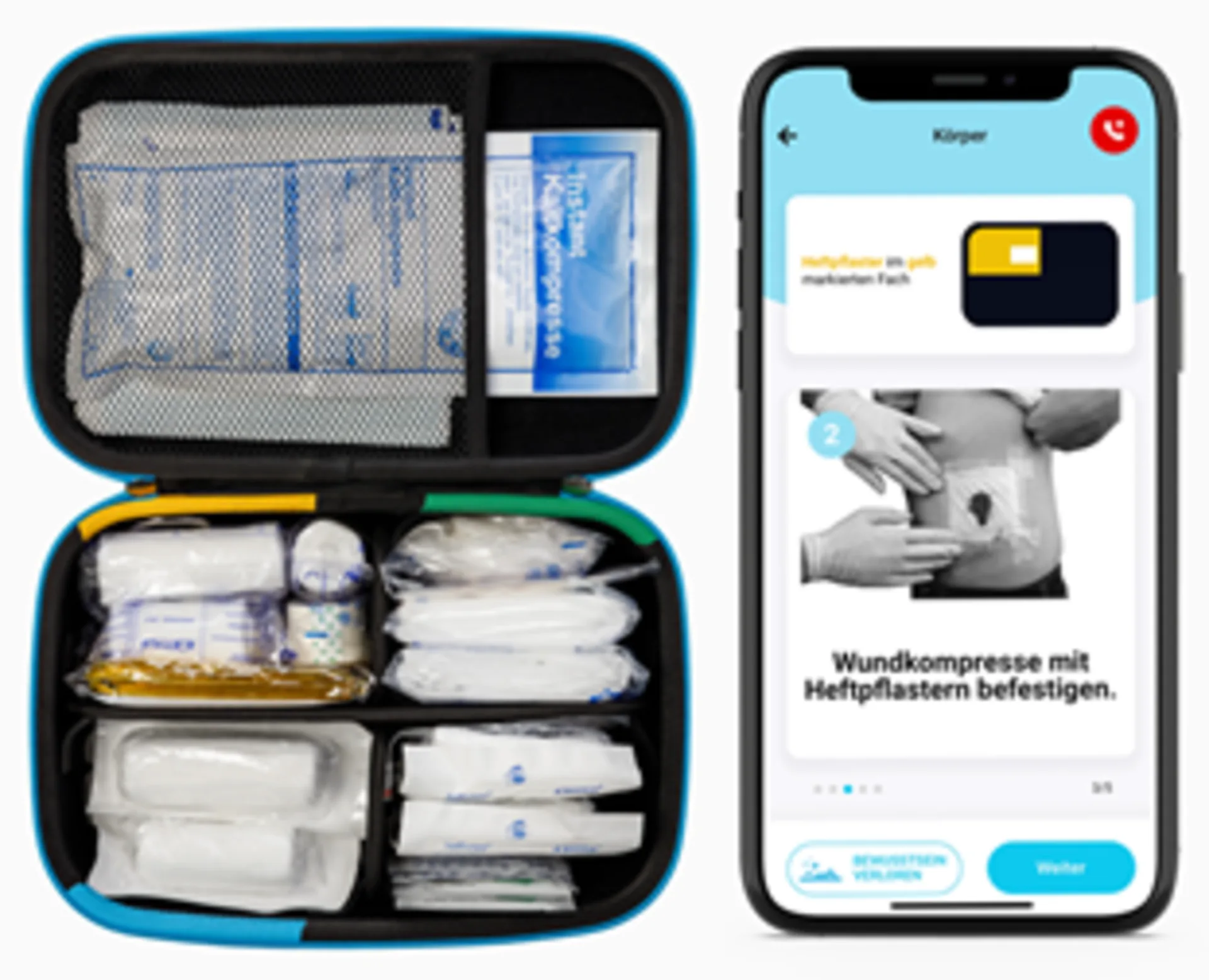 Trousse de secours Premium avec sanitaire en ligne