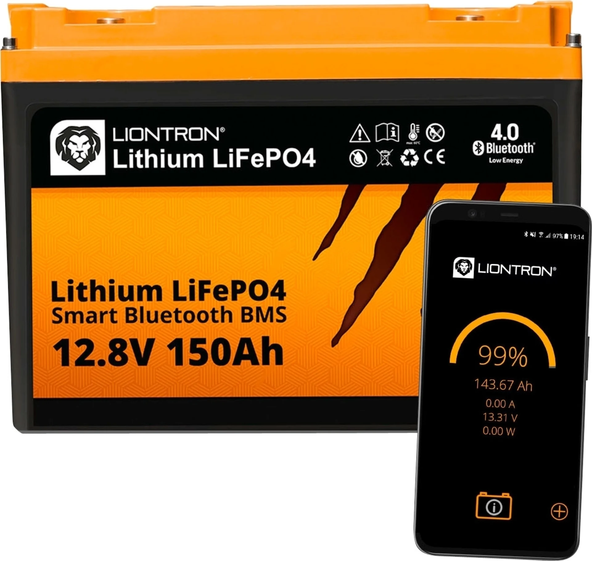 Liontron LiFePO4 LX Arctic Smart Bluetooth BMS Lithium-Batterie 12 V / 150 Ah