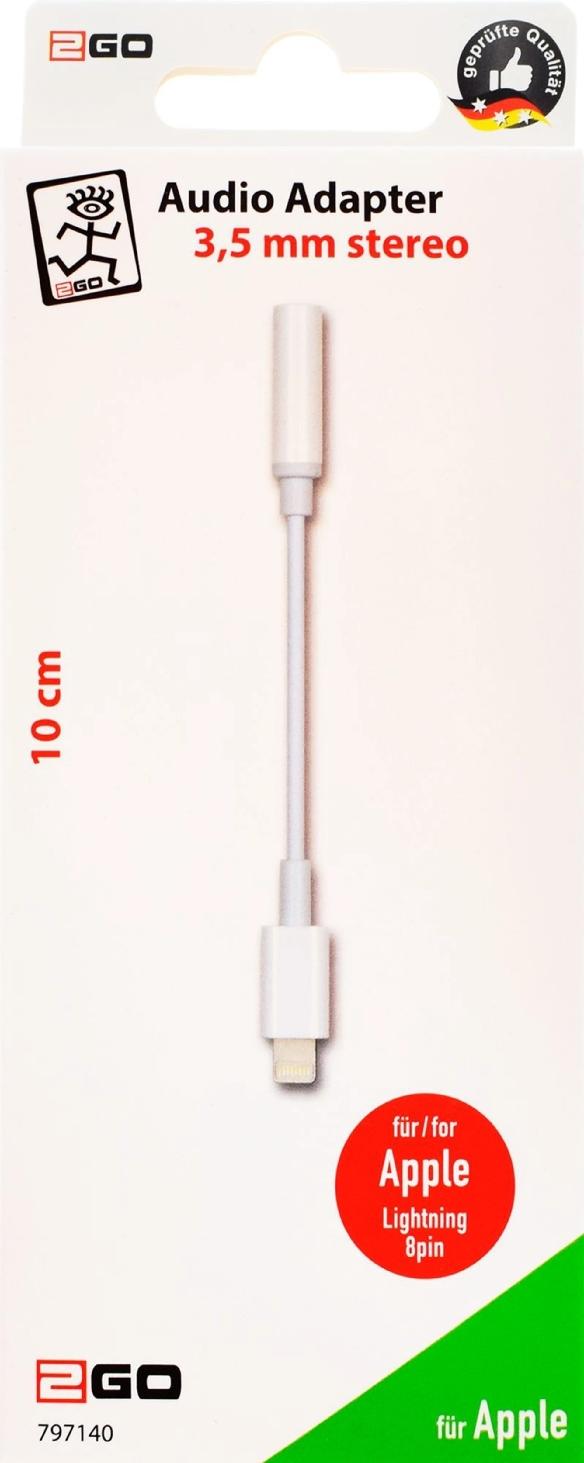 2Go Adaptateur audio USB Type C vers Kinken femelle 3,5 mm