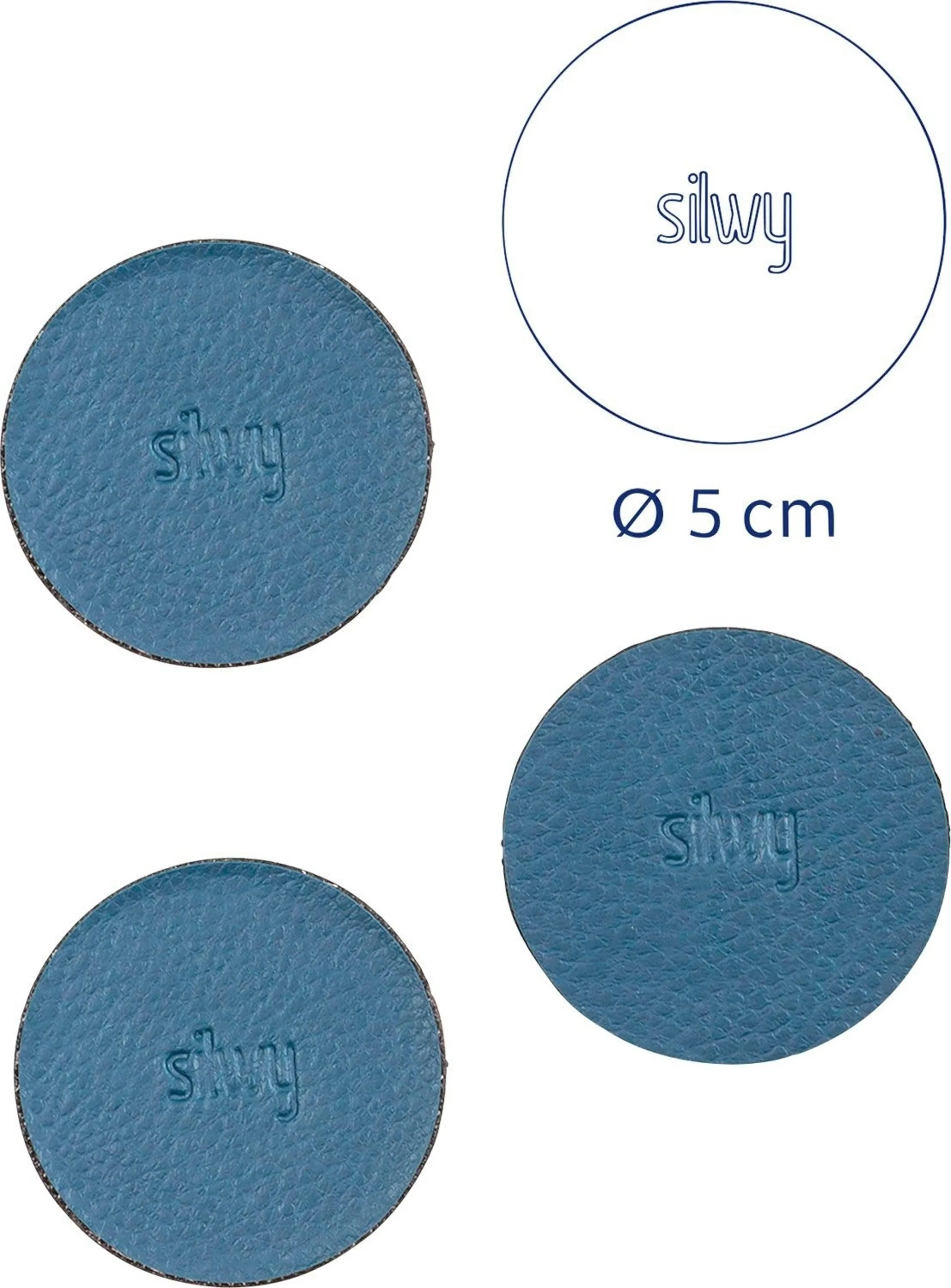 silwy® Pads magnétiques 5 cm set de 4 pièces bleu