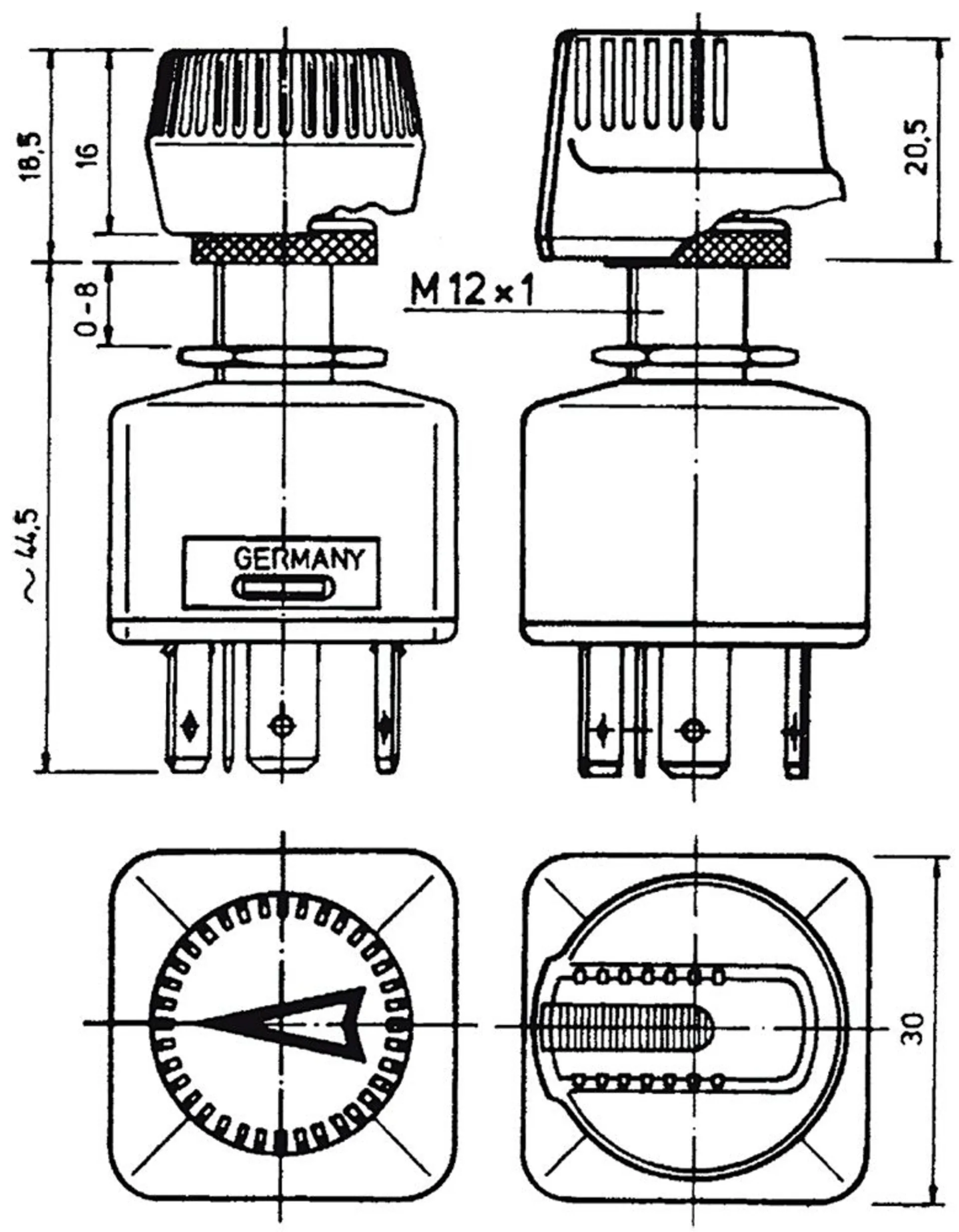 Merit Drehschalter, Symbol 0-1-2 0 - 1 - 2