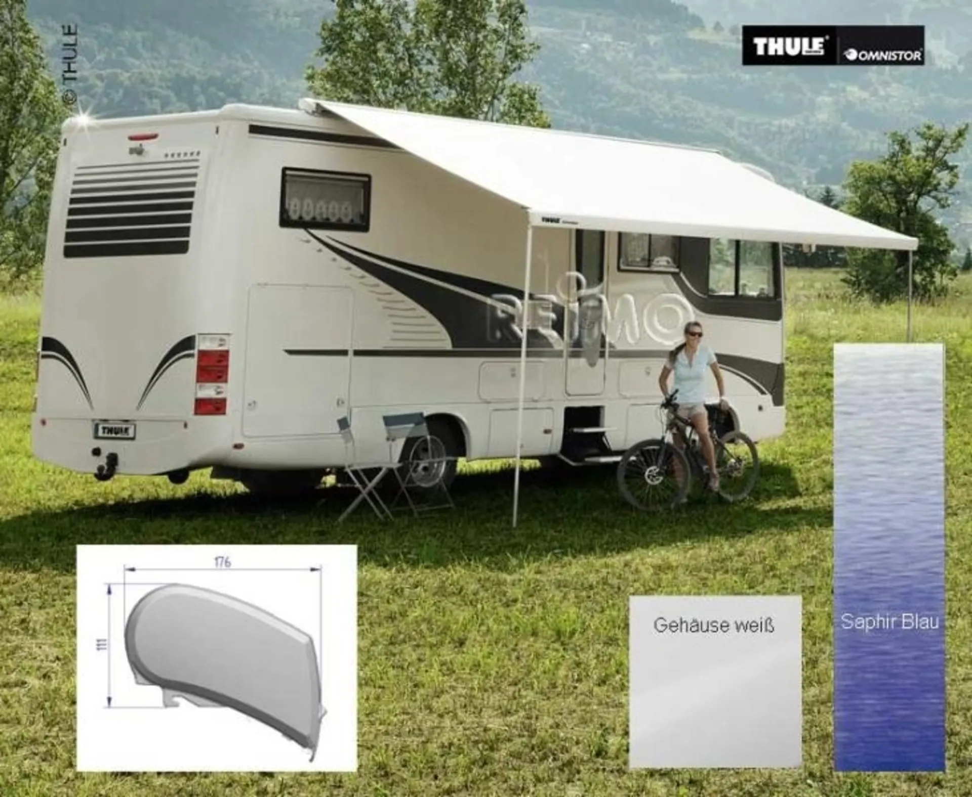 Thule Dachmarkise 9200 Länge: 4,5m Gehäuse: weiß