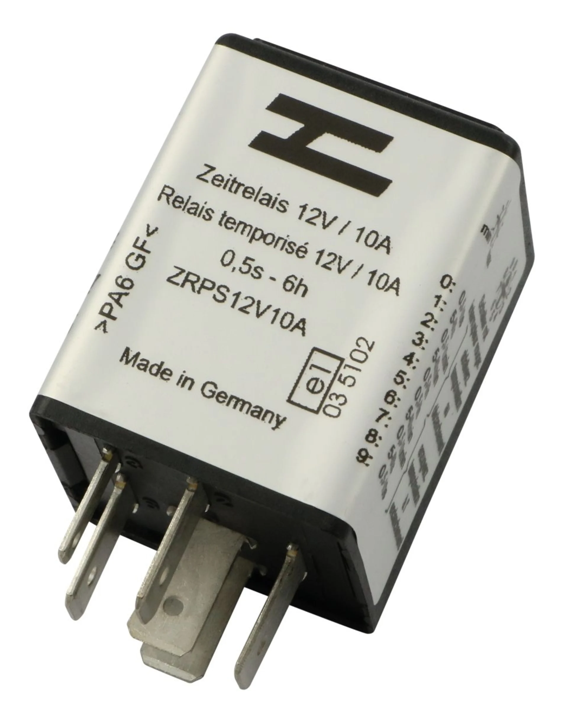 Zeitrelais 12V 10A universal Ein- oder Ausschaltverzögerung 0.5s - 6h, IP54 Zeitrelais 12V 10A universal Ein- oder Ausschaltverzögerung 0.5s - 6h, IP54