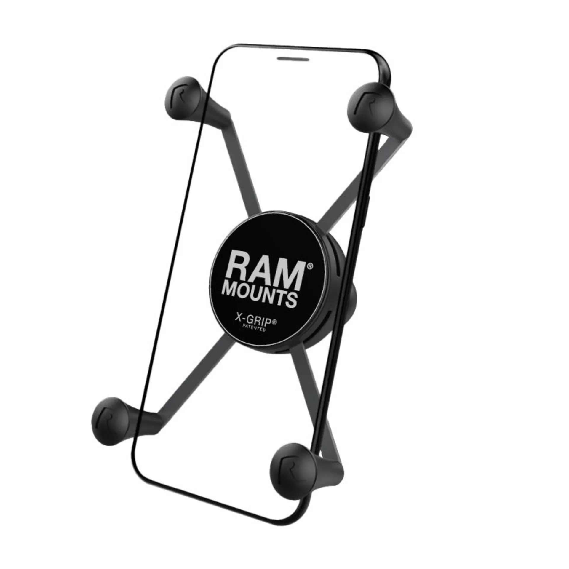 RAM Mounts X-Grip-Halteklammer ab 6“, B-Kugel (1“) mit Gummilasche zur sicheren Befestigung, ab 6“