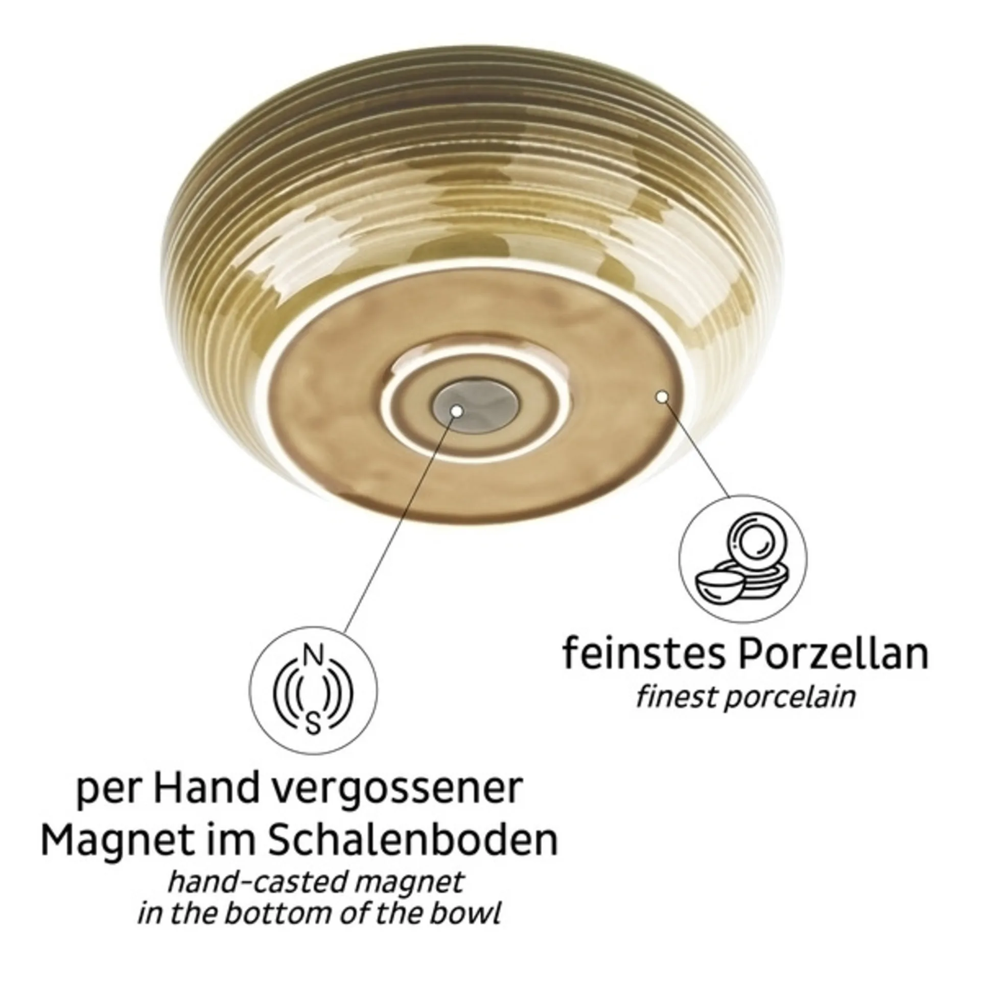 Porzellan Magnet-Food-Bowl - Elfenbein Porzellan Magnet-Food-Bowl - Elfenbein