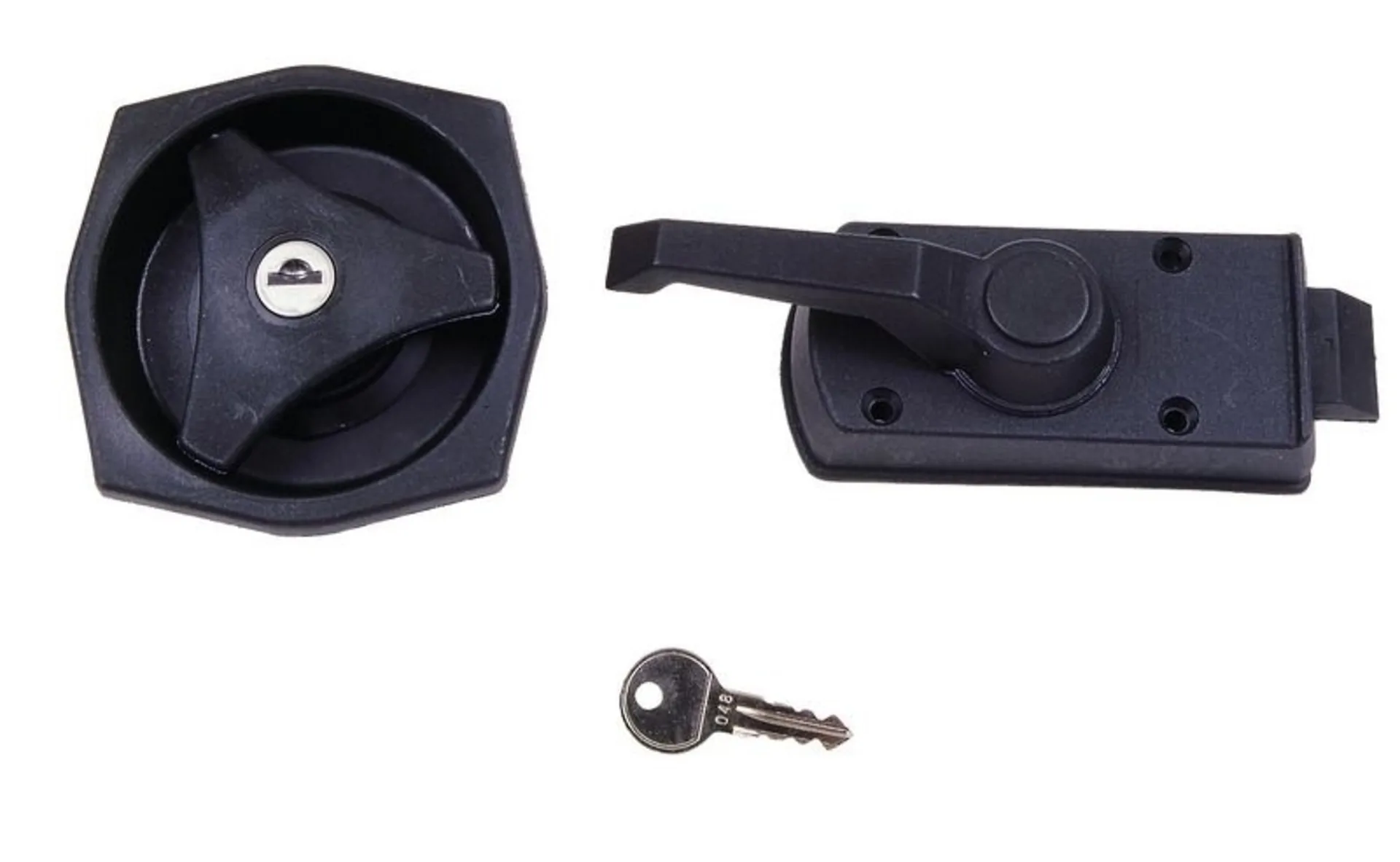 Schwarzes Türschloss für Caravan mit 25-35mm Wandstärke - komplett