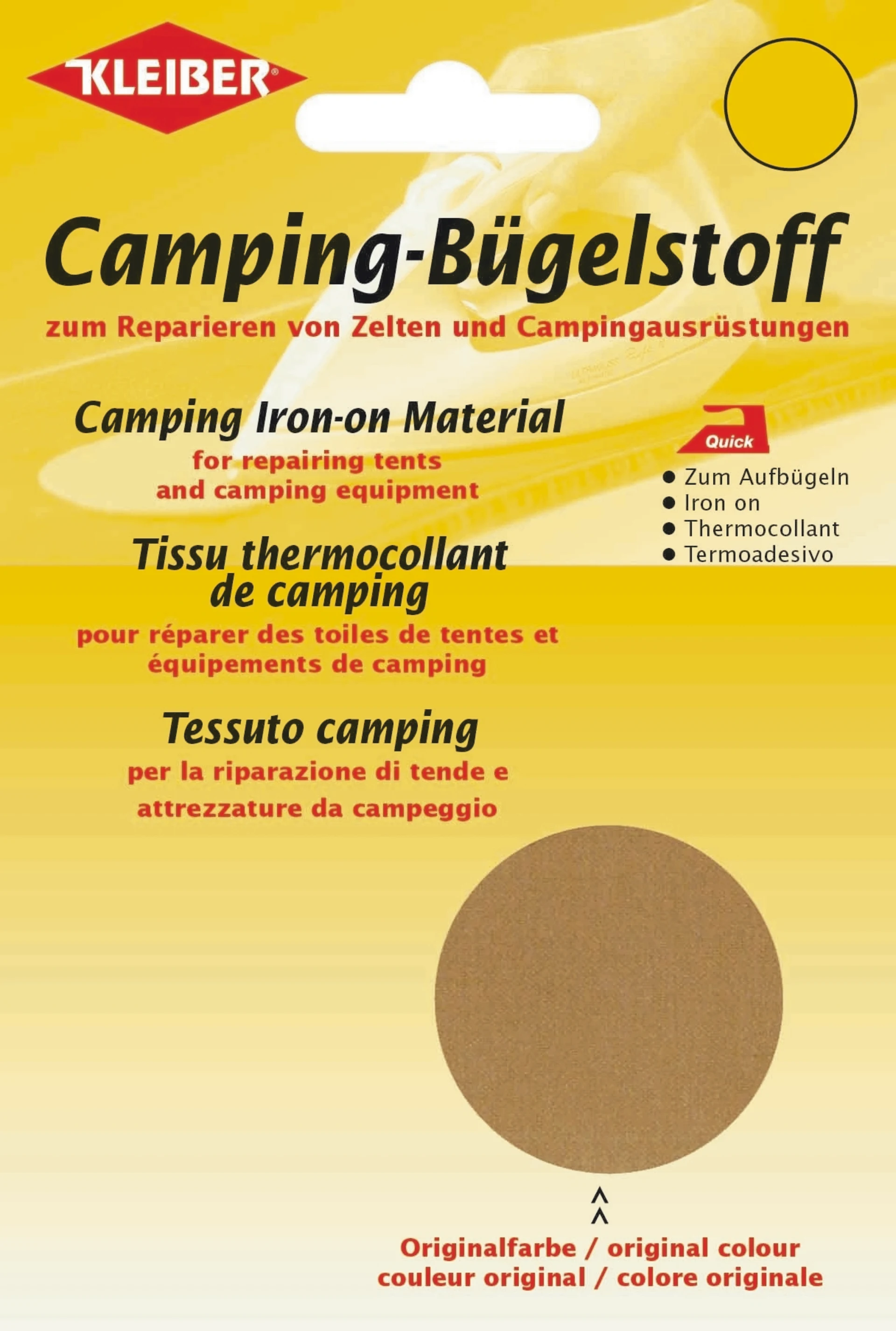 Kleiber Camping-Bügelstoff aus Original-Zeltstoff Sand