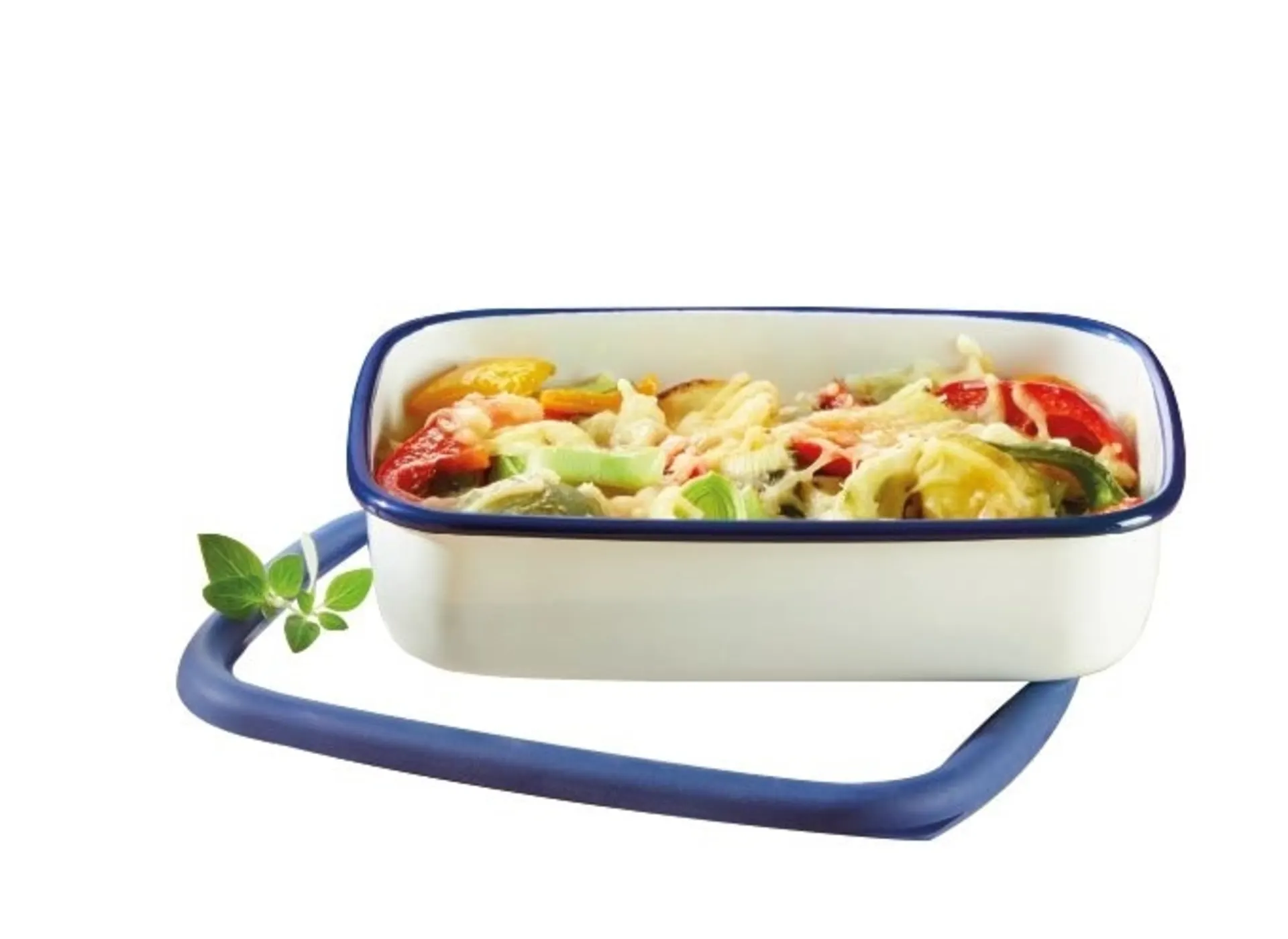 Boîte de conservation HoneyWare en émail, modèle plat L, 1,6 litre, bleue