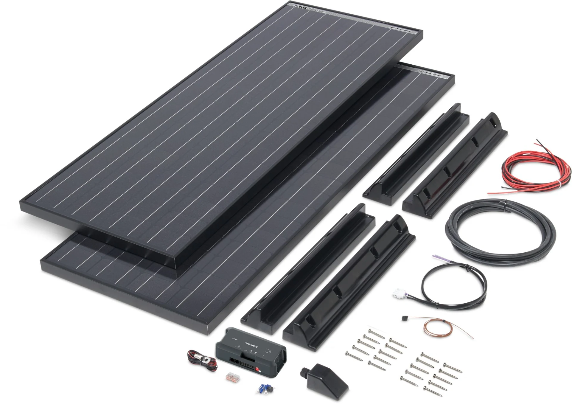 Büttner Elektronik Solar-Komplettanlage Power Blackline Solar Kit MT 300 / 2 x 150 W Büttner Elektronik Solar-Komplettanlage Power Blackline Solar Kit MT 300 / 2 x 150 W