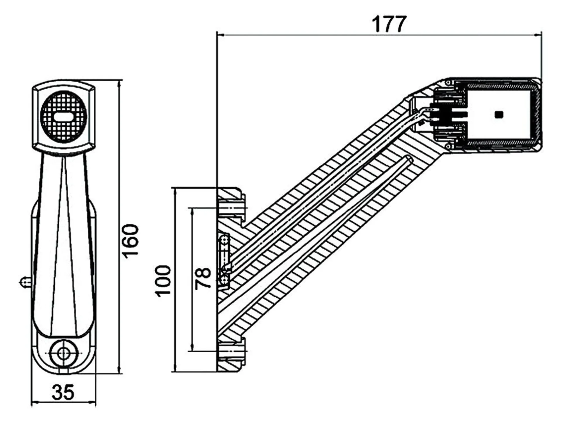 Hella - LED-Umrissleuchte 12/24V rechts