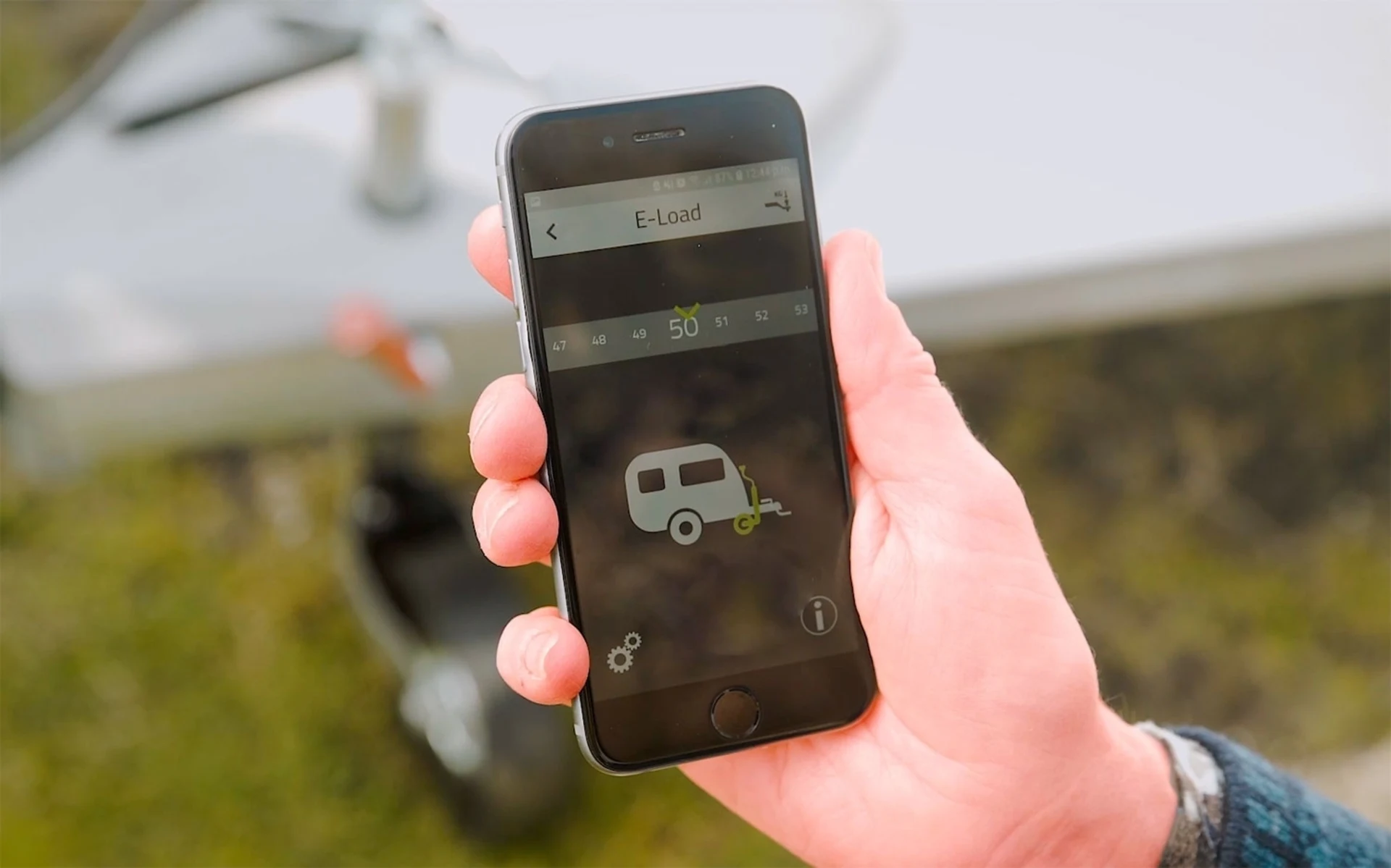 E-Trailer E-Load Capteur de charge d'appui pour le système Smart Trailer, roue d'appui incluse