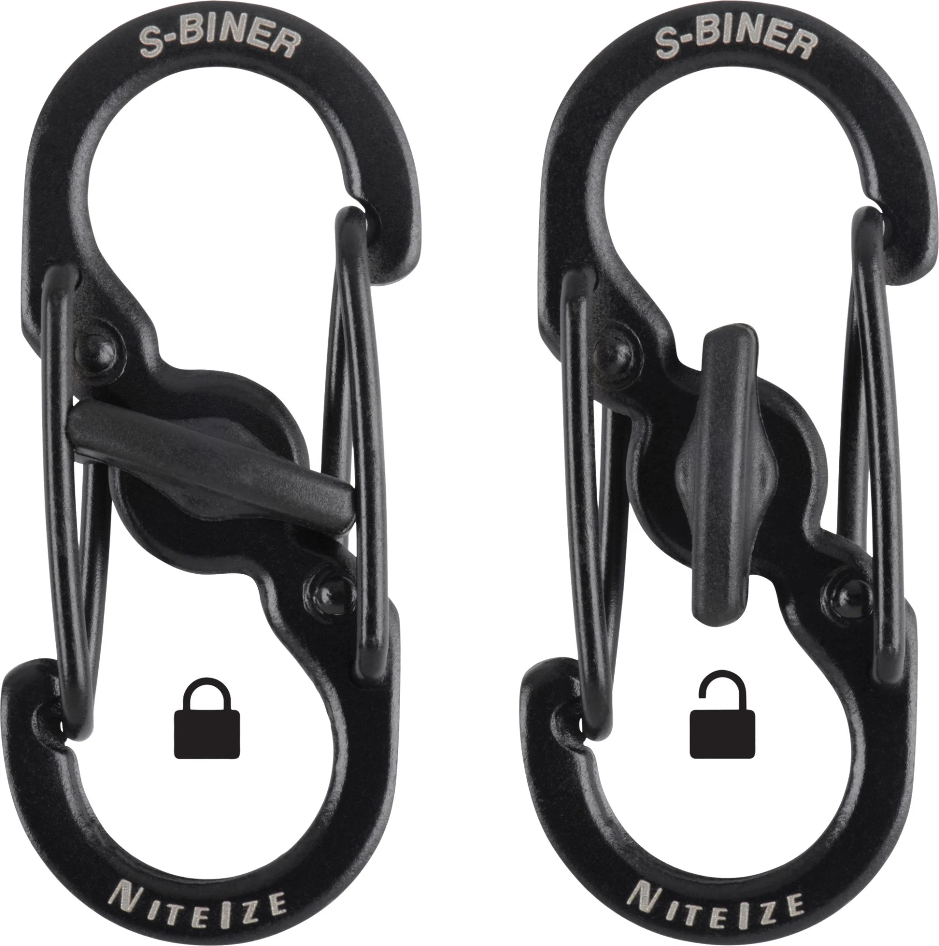 Nite Ize S-Biner MicroLock - schwarz, 2 St.
