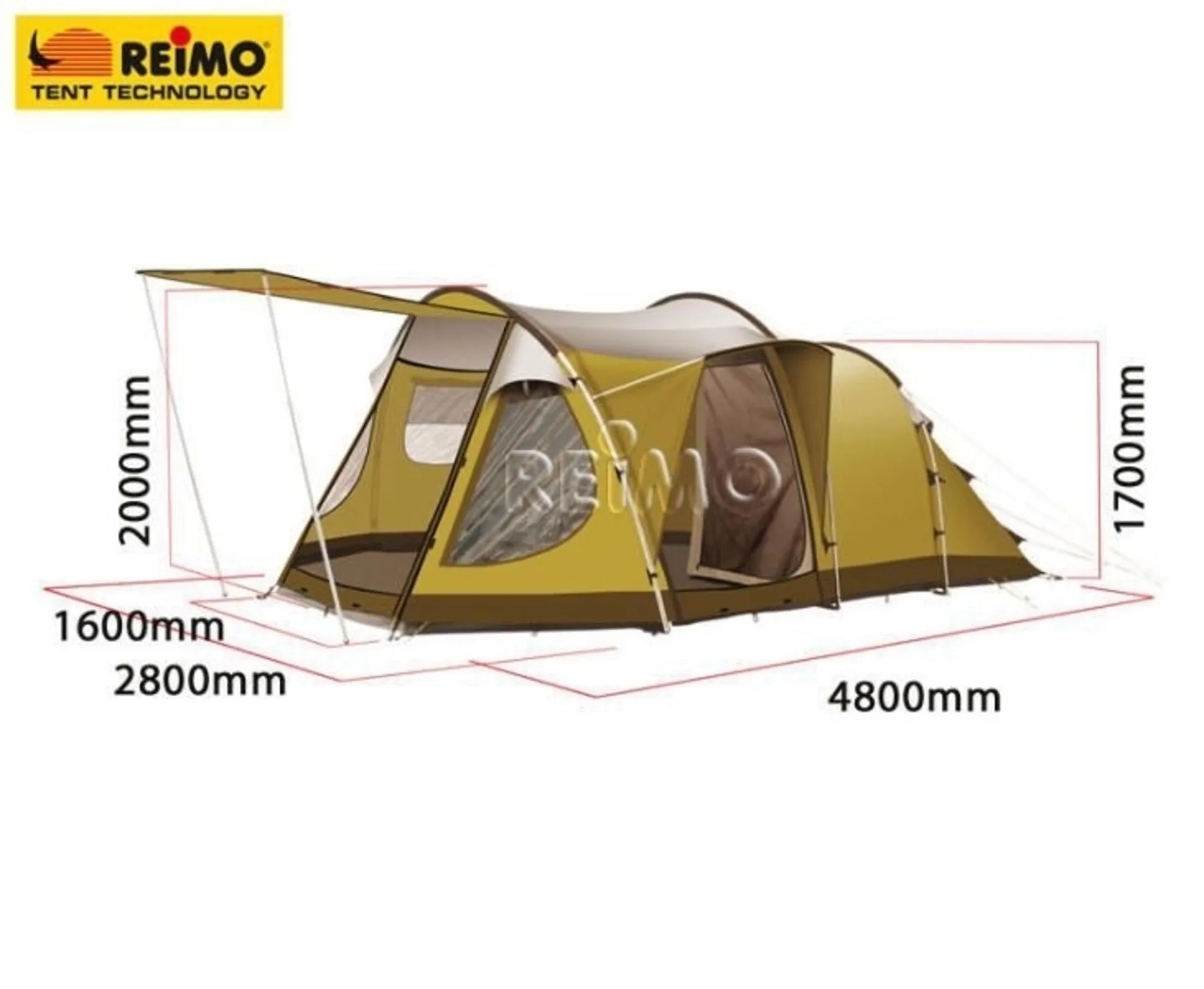 Tente familiale pour 4 personnes avec 2 cabines de couchage et un espace de vie confortable