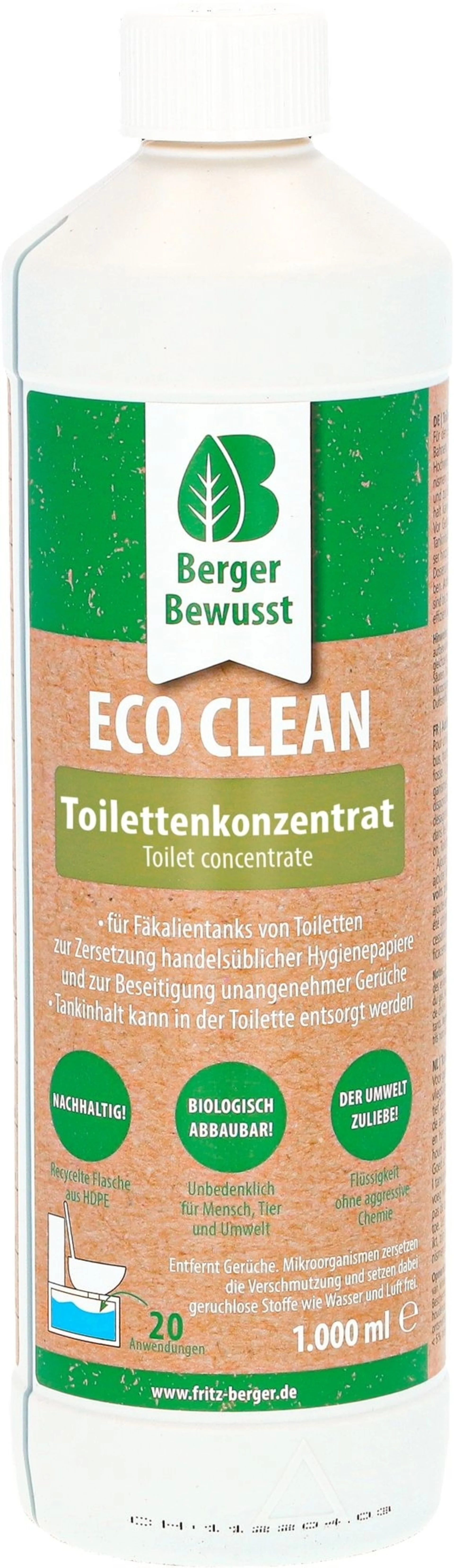 Berger Eco Clean additif pour toilettes 1 litre