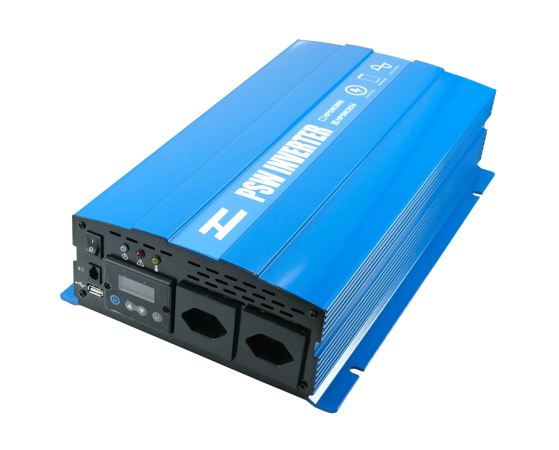 Sinus-Wechselrichter mit LCD Display 24 -> 230 V 2’000 W 400 x 247 x 100 mm, reine Sinuswelle