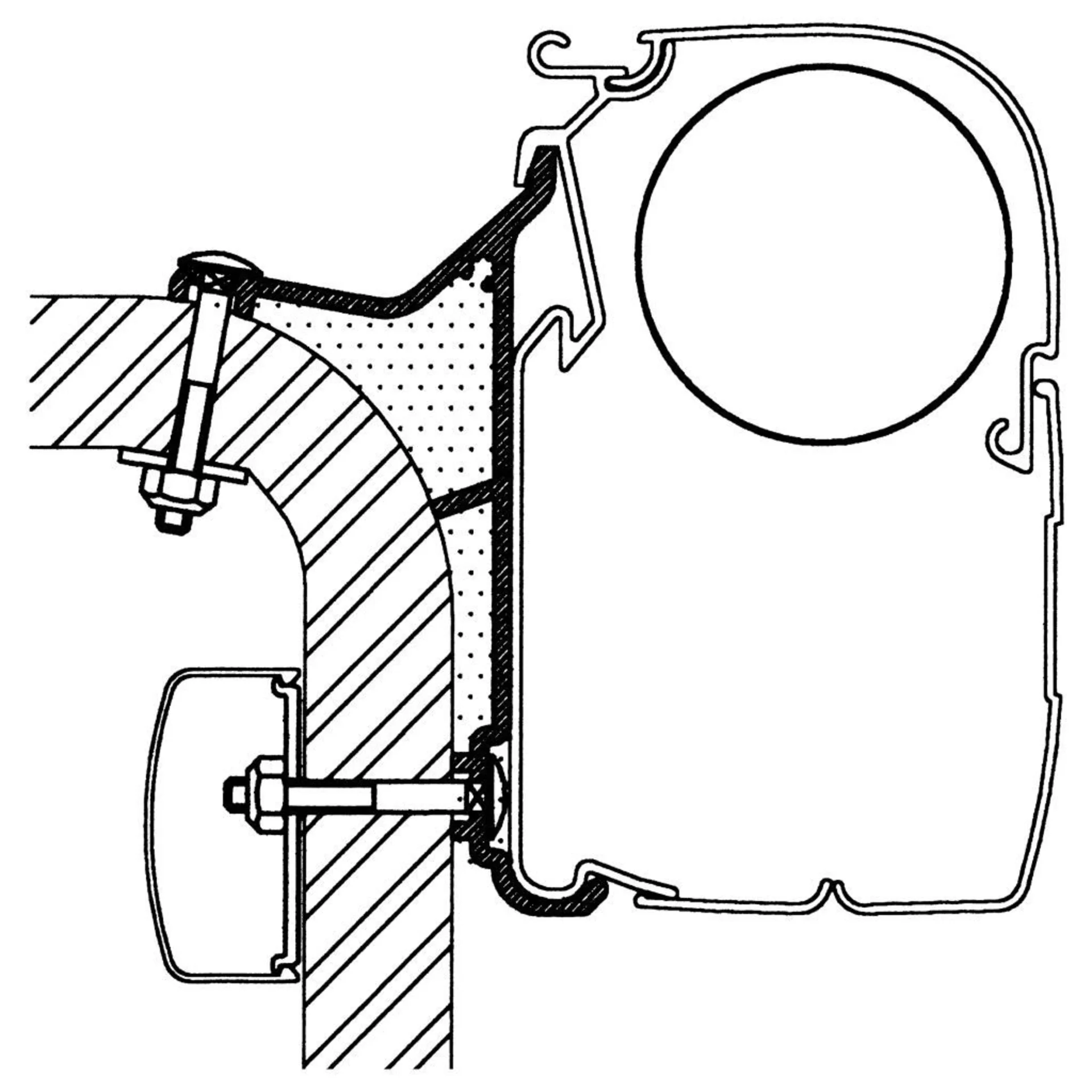 Hymer B2 S 5 - 3.00 m Adapter Thule