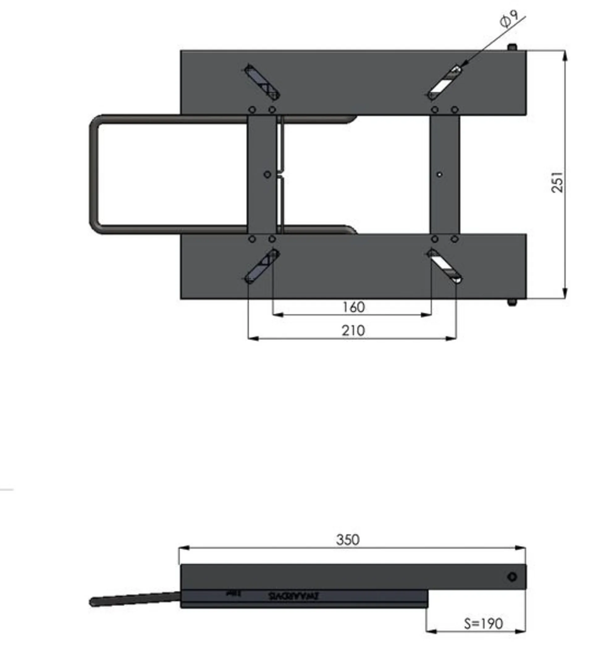 Ferrure coulissante pour piétement de table et colonne de table
