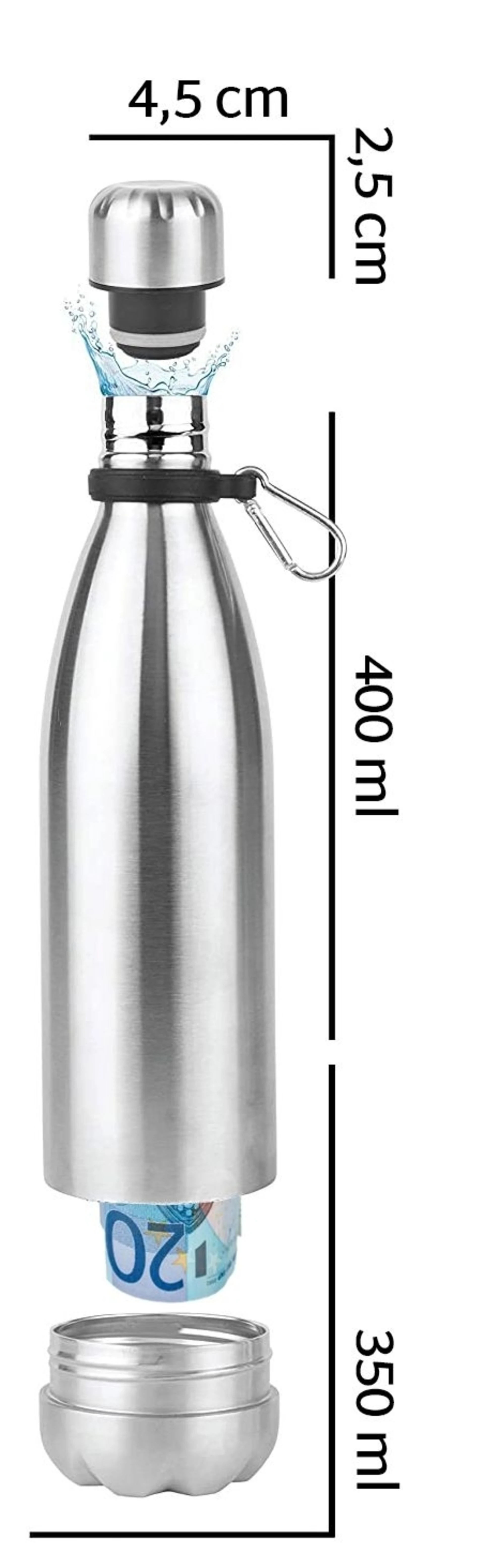 kh-Security Hidden Safe (modèle : bouteille en acier inoxydable) Argent kh-Security Hidden Safe (modèle : bouteille en acier inoxydable) Argent