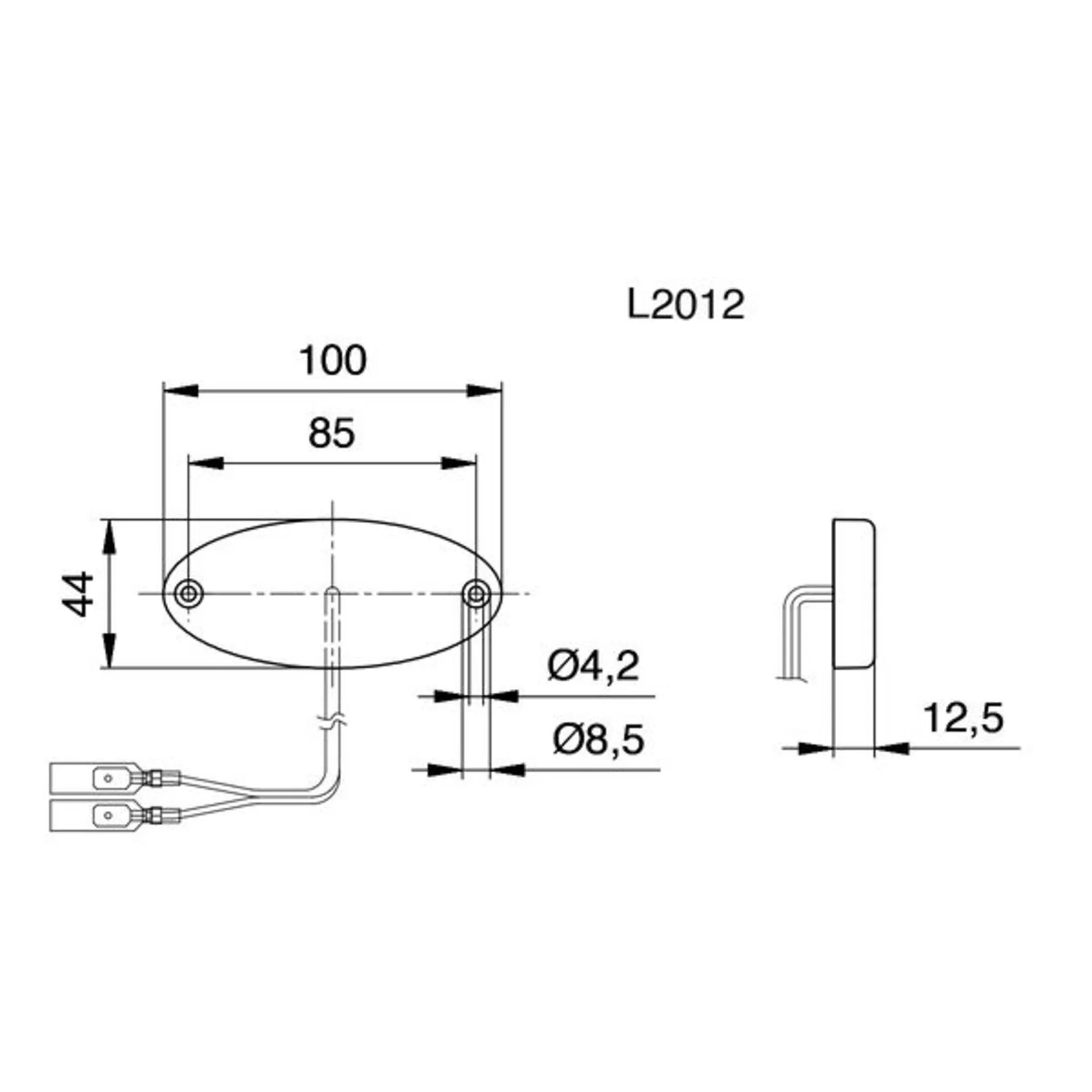 Jokon LED-Begrenzungsleuchte, 12V, 1W, klar, IP67 (hinten)