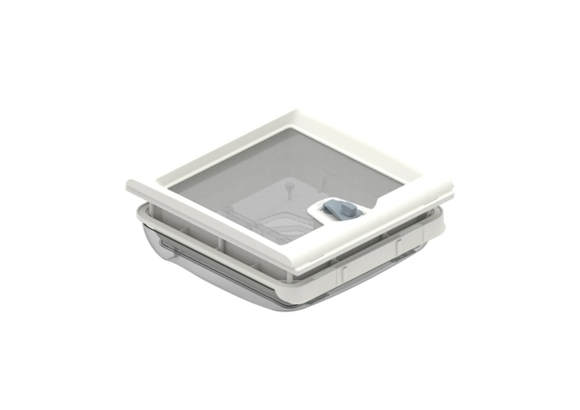 Lanterneau à manivelle Fiamma Vent 28x28cm en blanc