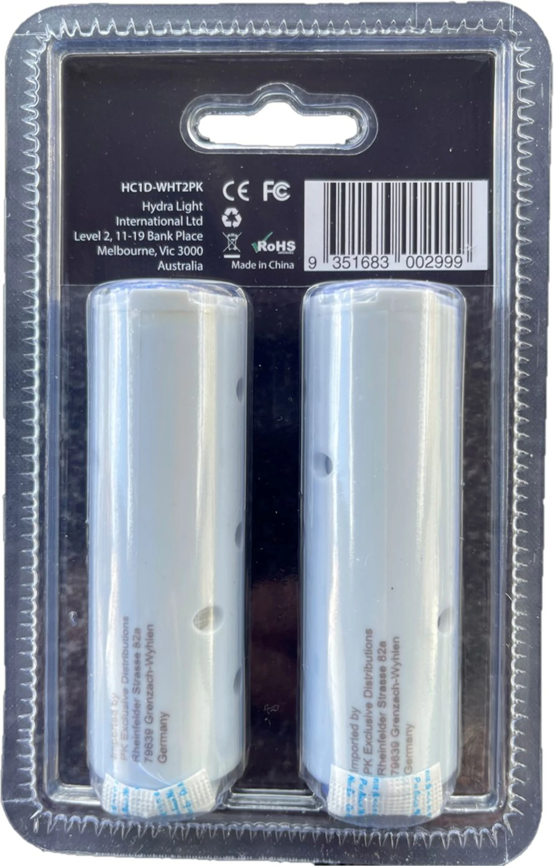 HydraCell HC1D Energiezellen für AquaTac Taschenlampe 2 Stück