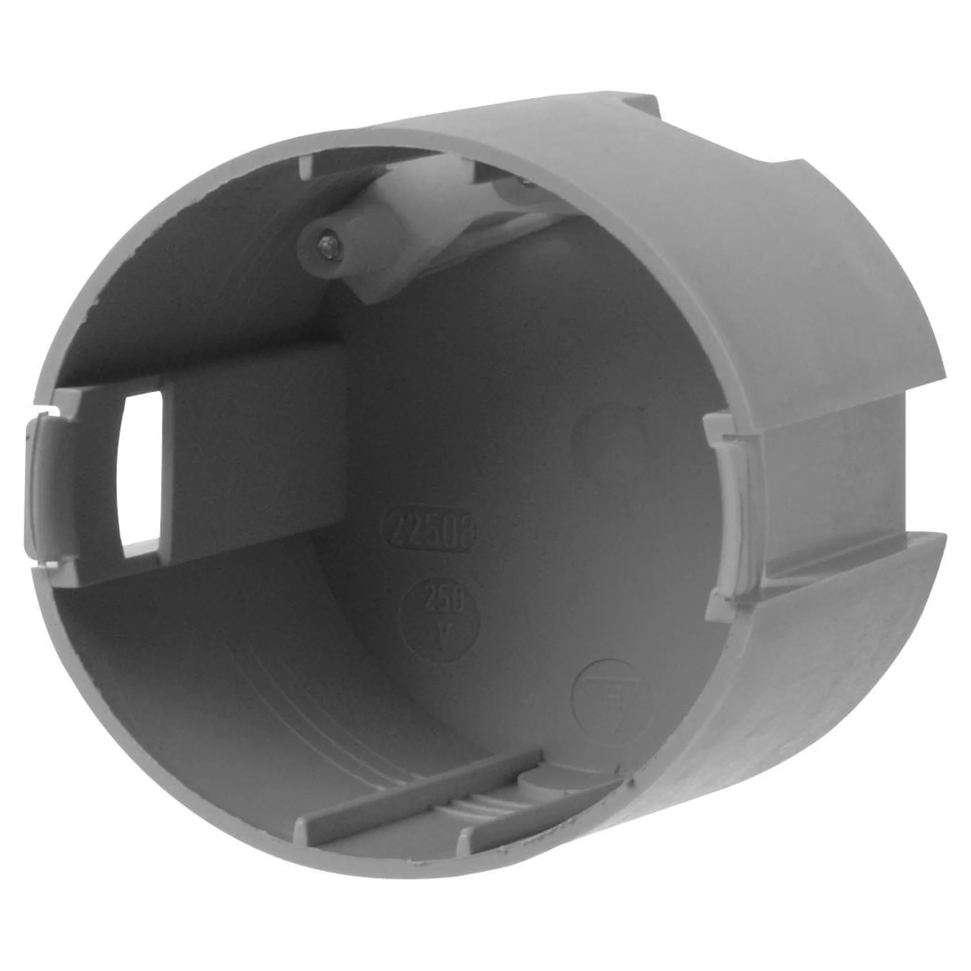 Einbaudose mit Zugentlastung dunkelgrau