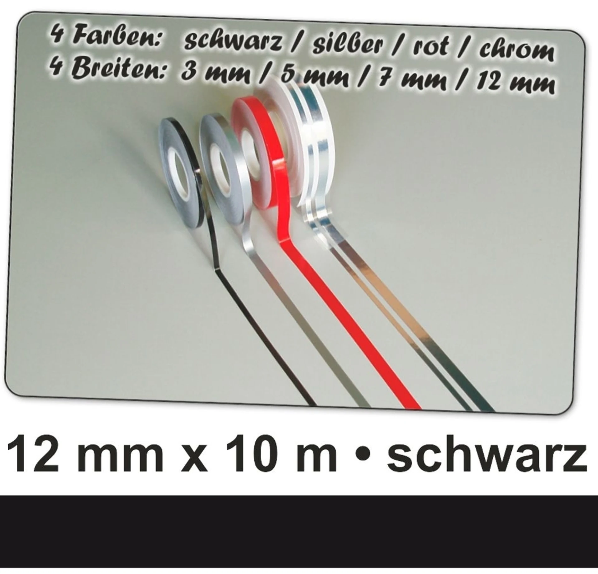 Schütz Auto Zierstreifen schwarz 12 mm x 10 Meter