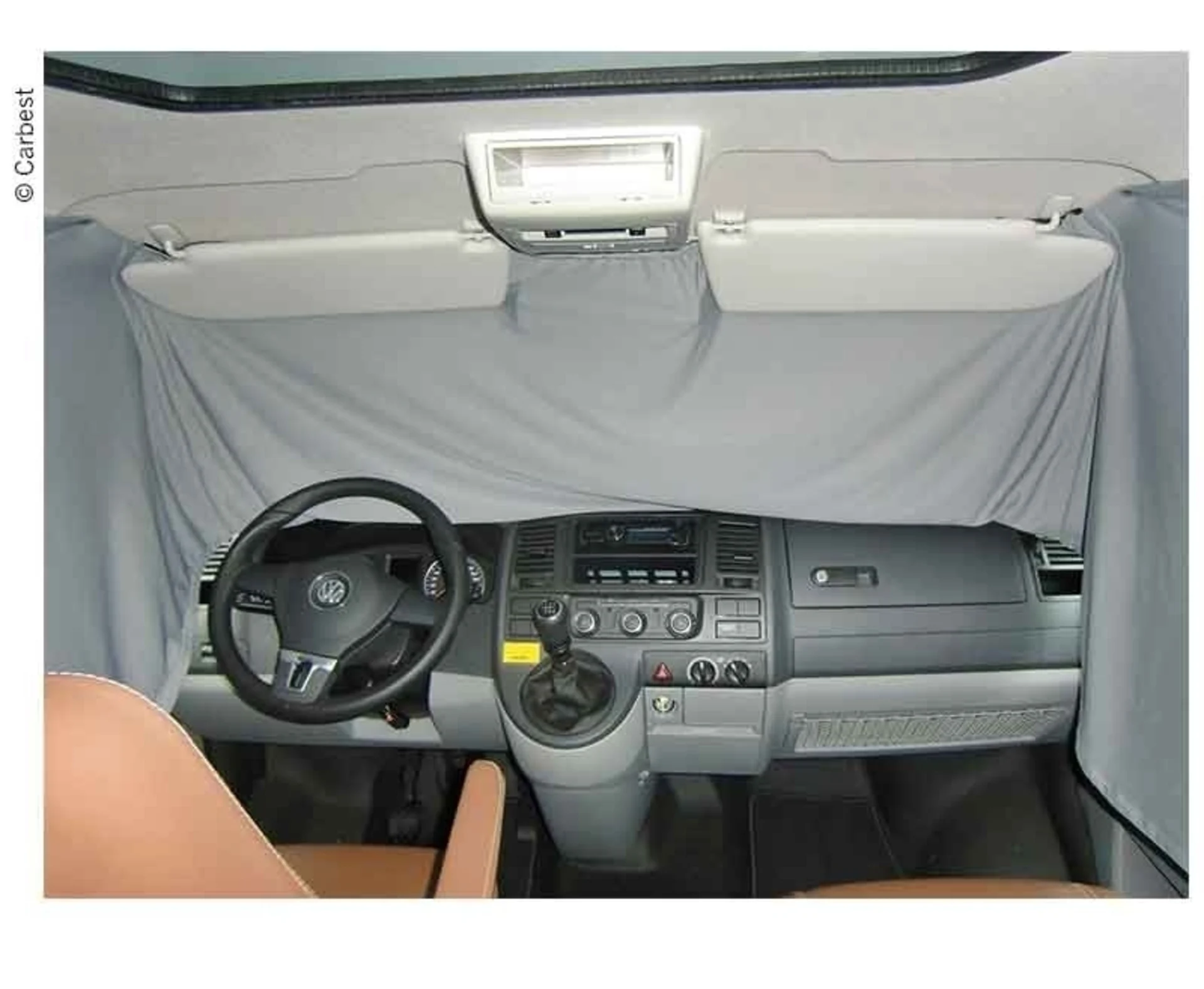 Rideau de cabine pour VW T5/T6, VW Caddy Maxi et Mercedes Vito Metris en gris