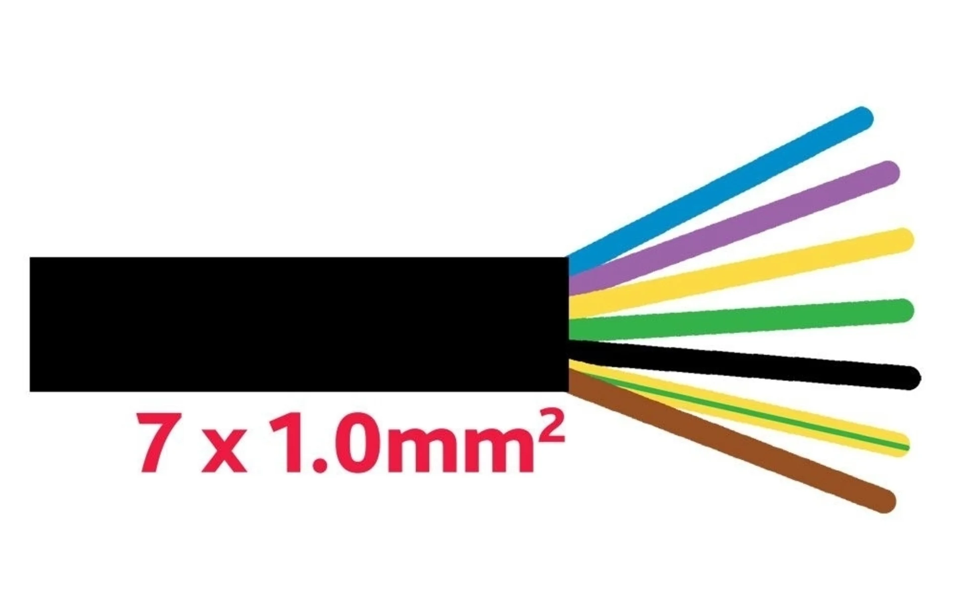 Anhaengerkabel 7x1.0 mm schwarz ø 9.3 mm