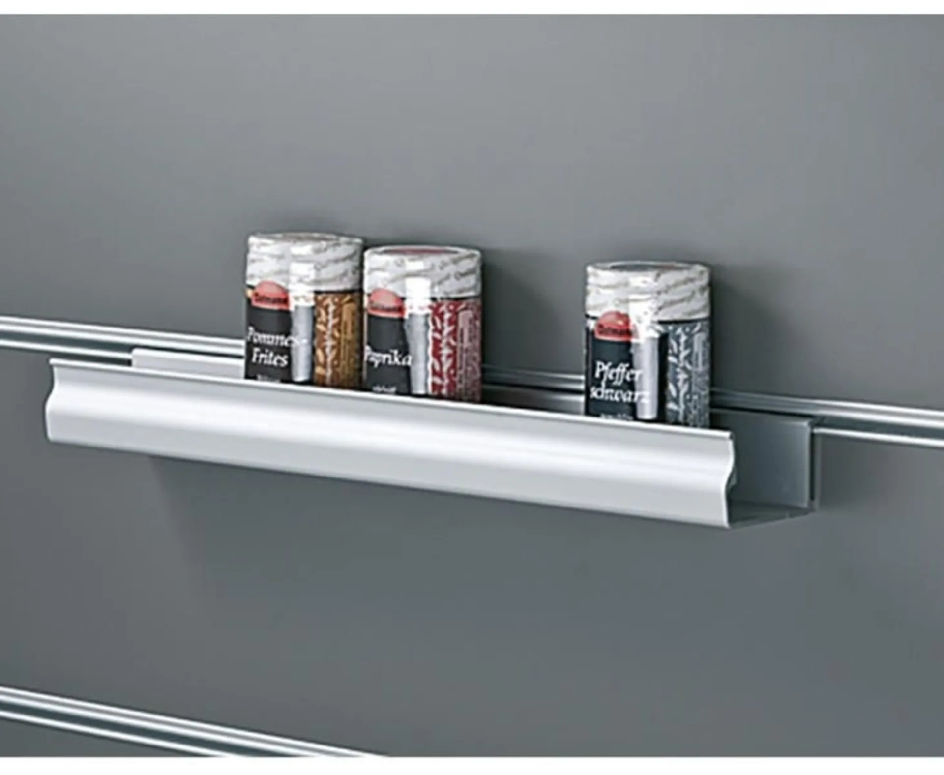 Gewürzablage für Profilleiste, silber, aus Aluminium