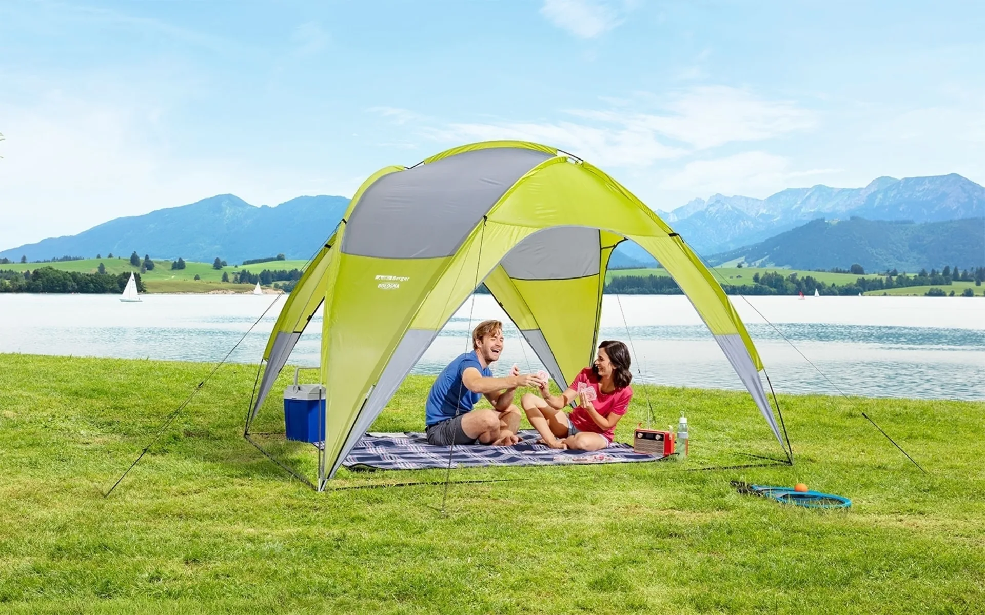 Berger Leichter Pavillon mit UV Schutz Bologna Grün Berger Leichter Pavillon mit UV Schutz Bologna Grün