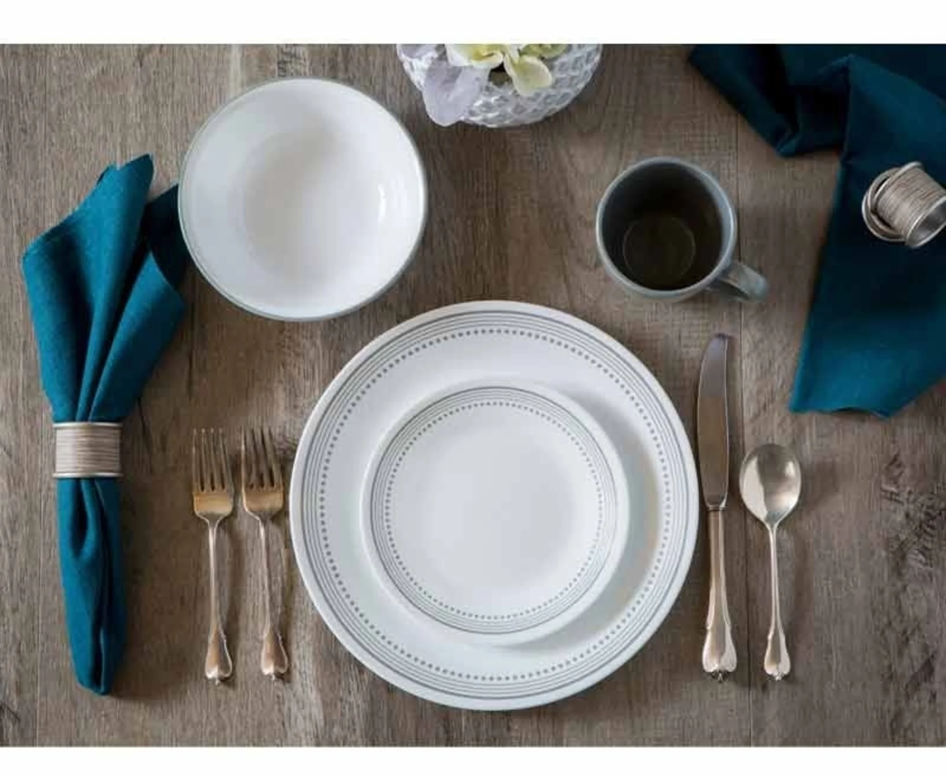Geschirr-Set CORELLE MYSTIC GRAY, 12-tlg. für 4 Pe