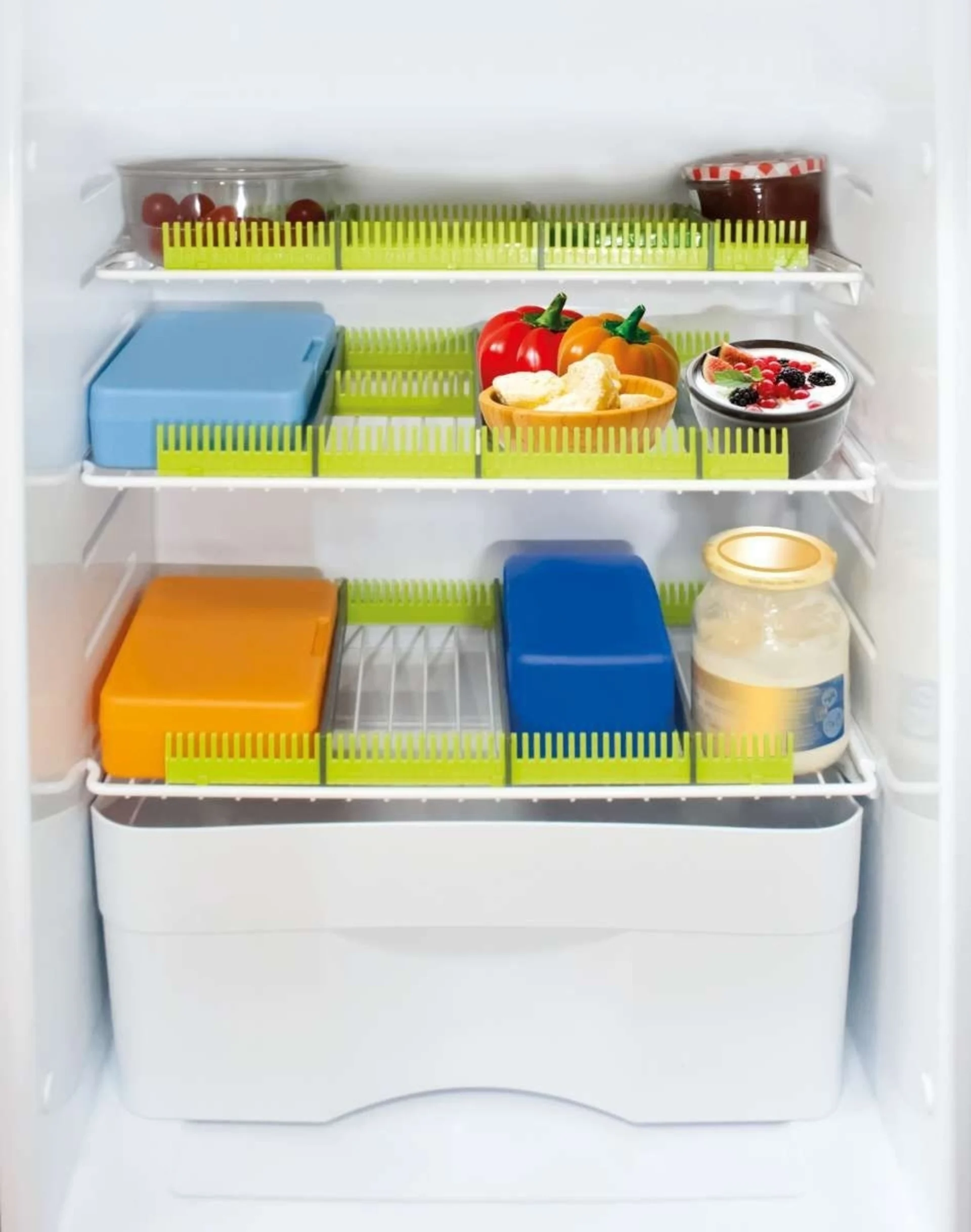 Purvario by Dörr Stauleisten für Kühlschränke 8er Set anthrazit / lime