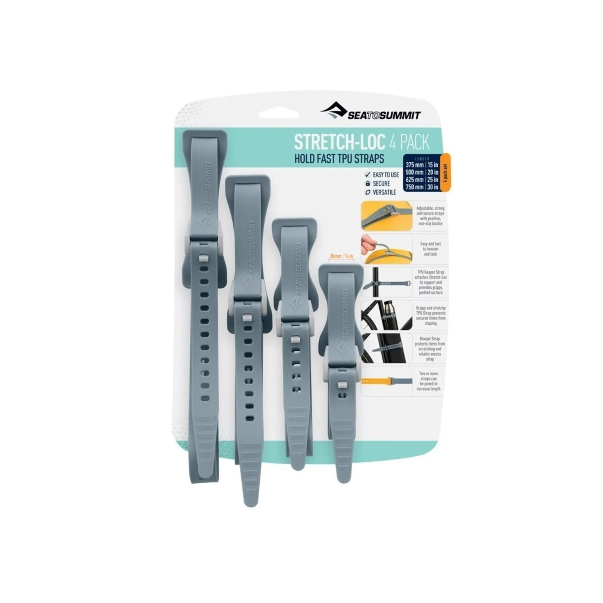 Stretch-Loc 12 - 12mm x 300mm STS Spanngurt (2 Stk.) Black