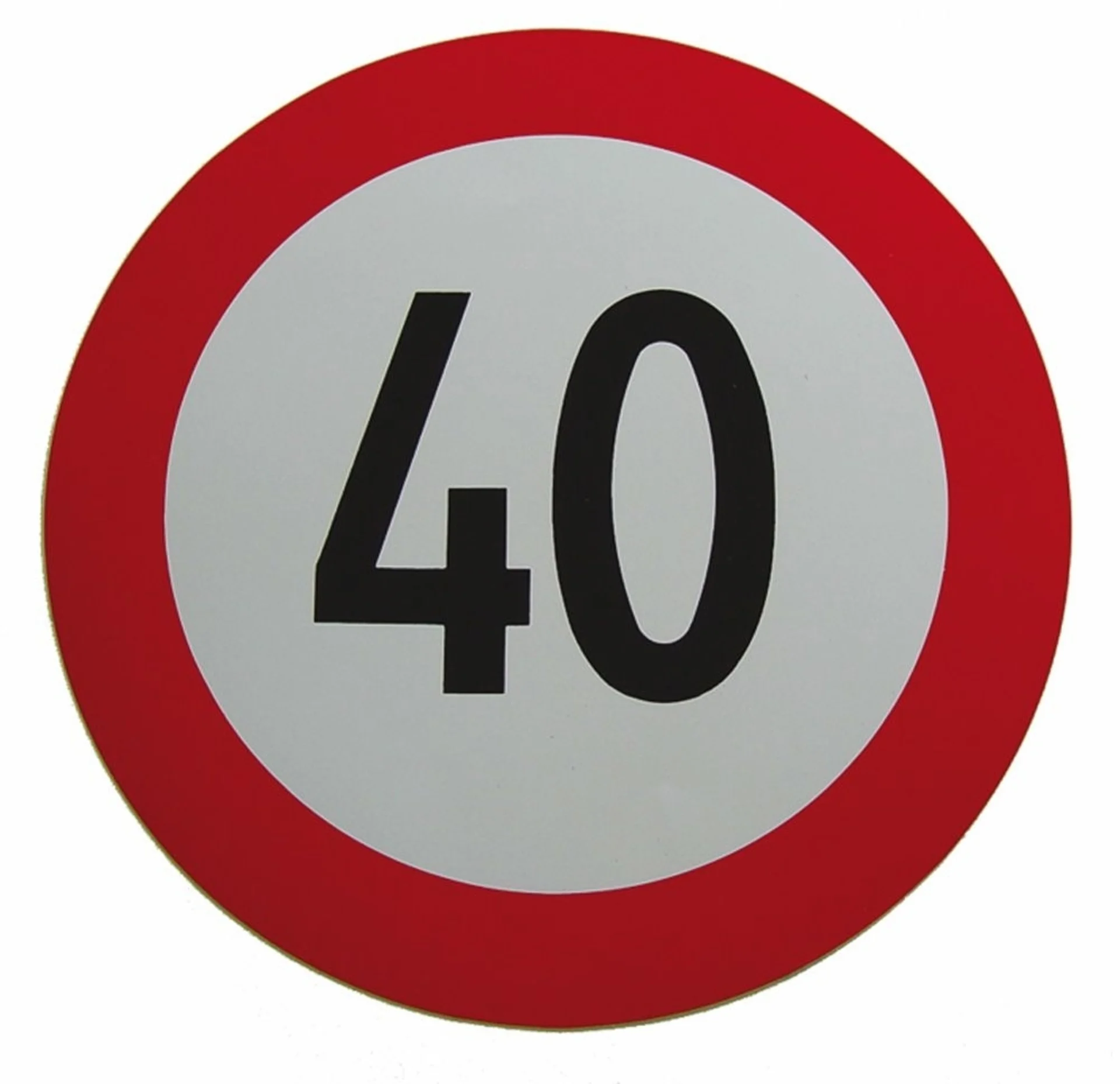 Geschwindigkeits-Begrenzungs-Schild 40 km/h 40 km/h ø 20 cm PVC-Selbstklebefolie