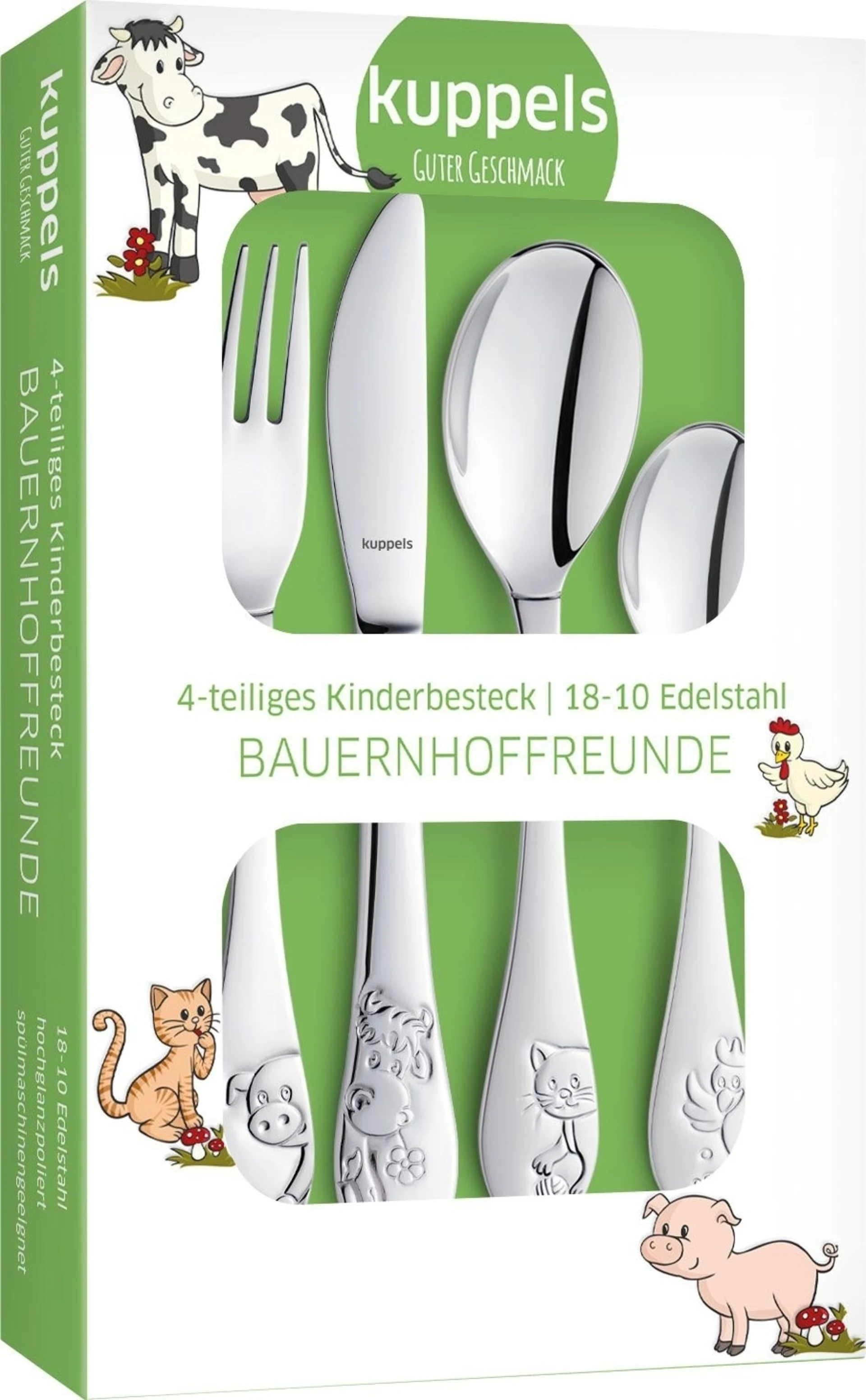 Kuppels Bauernhoffreunde Acier inoxydable Couverts pour enfants Set 4 pcs.