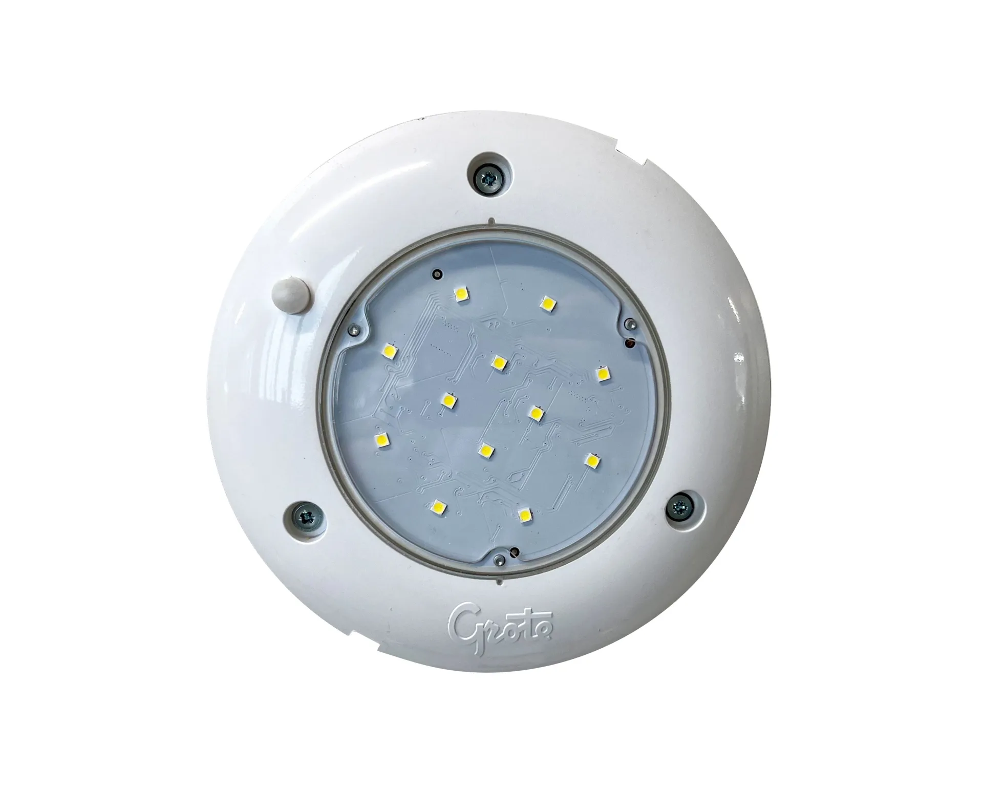 Grote S100 LED-Innenleuchte mit Sensor 12/24V ø165 x 15mm, IP69K, 560 Lumen, ECE-R10