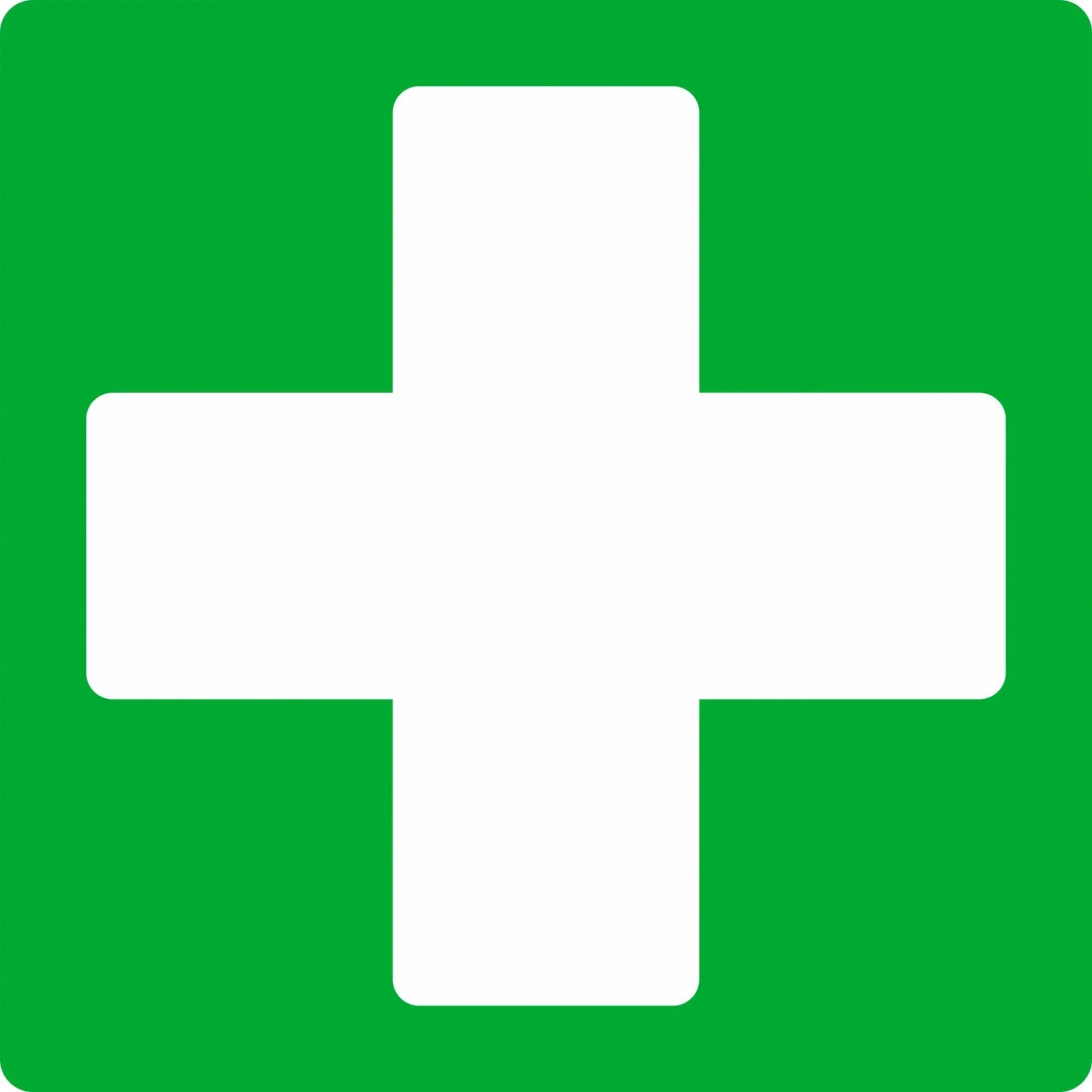 Schütz Schild mit Verbandskastenkreuz 100 x 100 x 0,5 mm