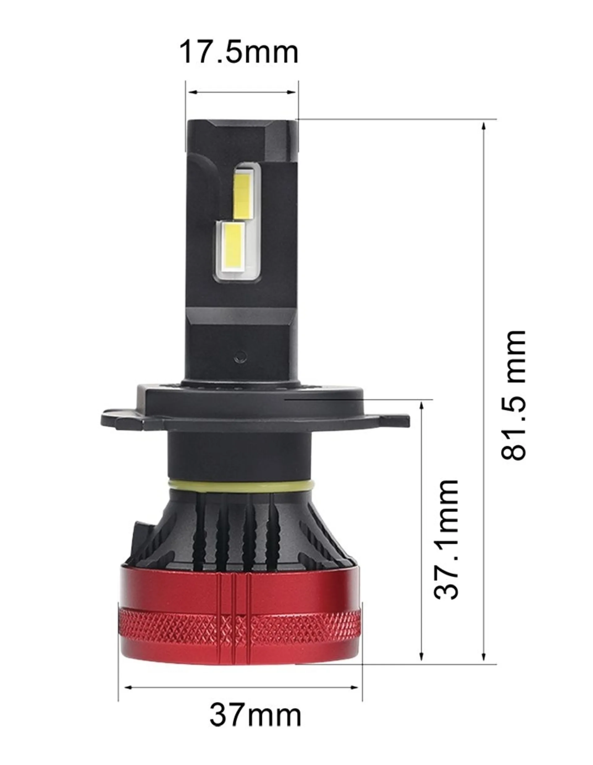 2 Stk. H4-LED Lampen 12 V 5’000 lm P43t, 60 / 55 W, 6’500 K, CAN-Bus kompatibel - sehr hell