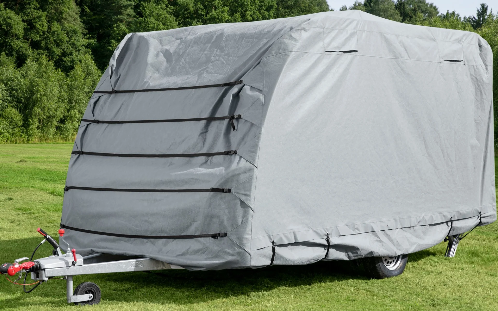 Berger Wohnwagen Schutzhülle mit Abspannmaterial Höhe 220 cm Länge 370 - 430 cm